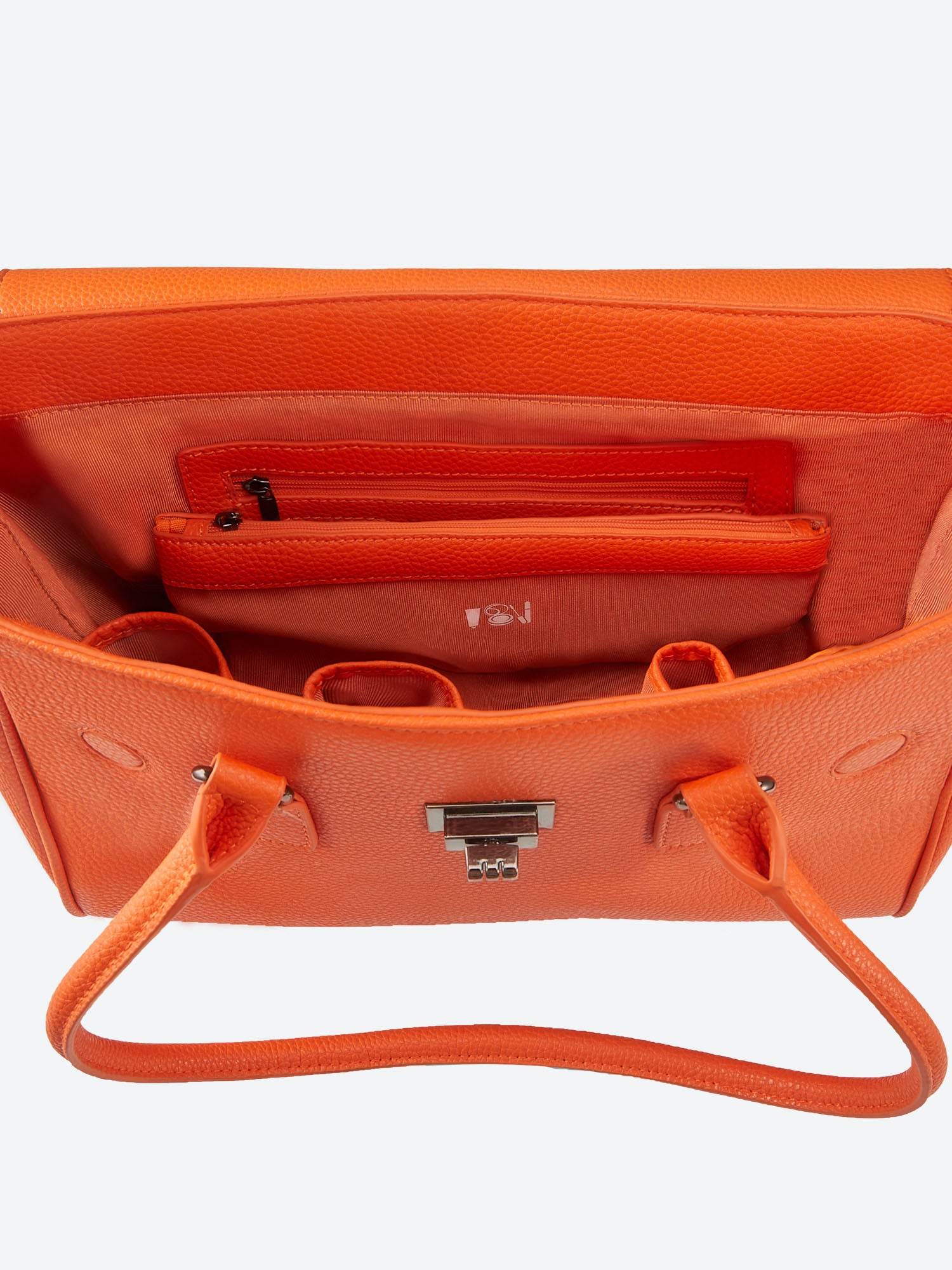 Victoria Hyde Jolene Small Orange new work bag – colorful vegan microfiber leather, tablet compartment for up to 12.9", smart organizer, removable cosmetic bag, water-repellent, for professional power women.