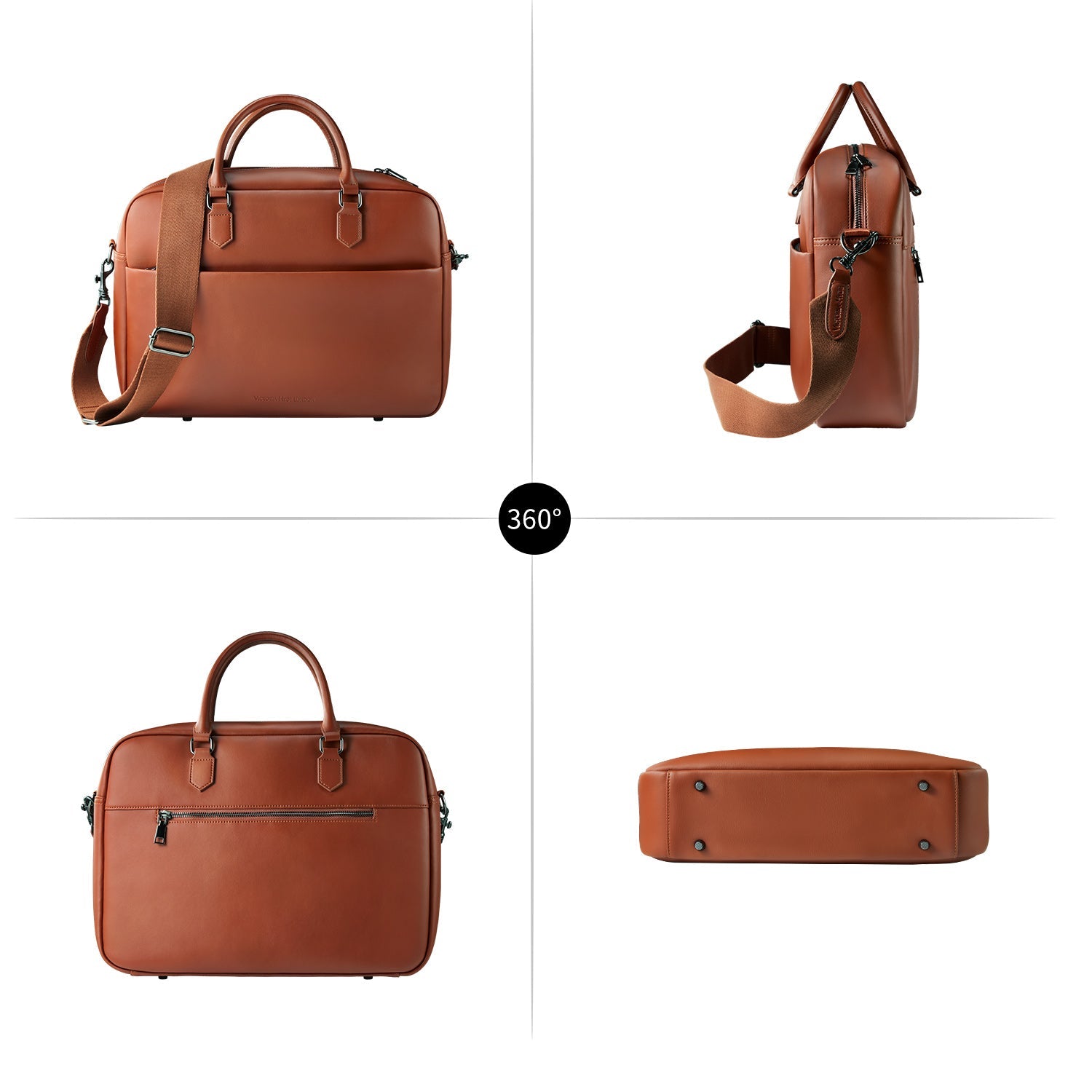 Victoria Hyde New Work Business Bag – elegant black briefcase with laptop compartment, microfiber leather look, sustainable Shandong silk, and built-in organizer.