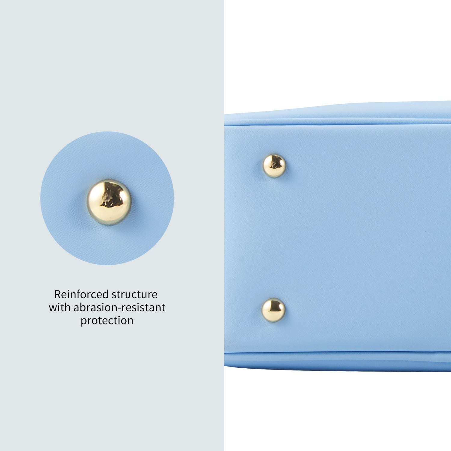Victoria Hyde Margaret Small light blue work bag with tablet compartment, vegan microfiber leather, water-repellent, removable cosmetic pouch, smart organizer – perfect for professional women.