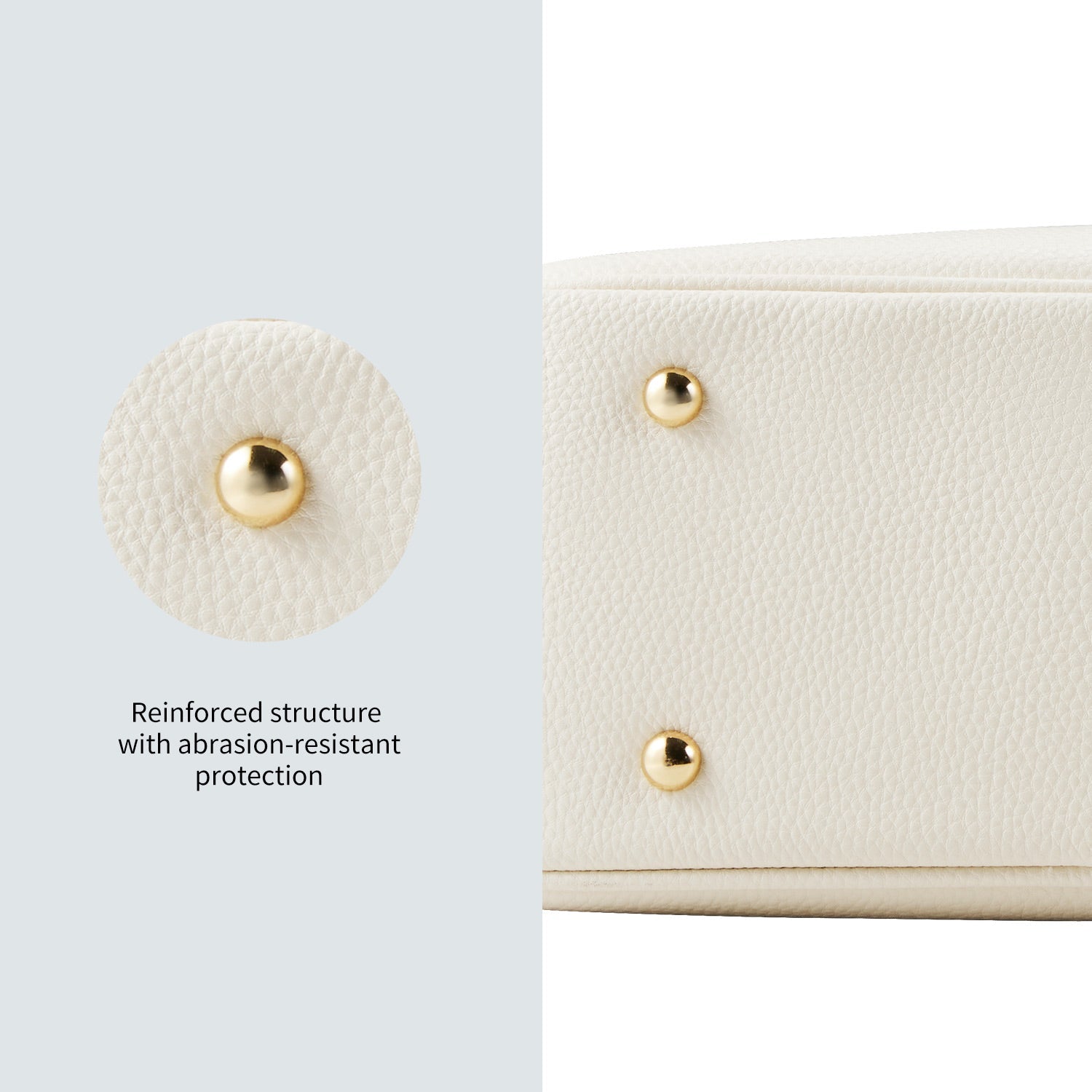 Elegant Victoria Hyde Margaret Small work bag in Moon White, with tablet compartment, vegan microfiber leather, and smart organizer for professional women.