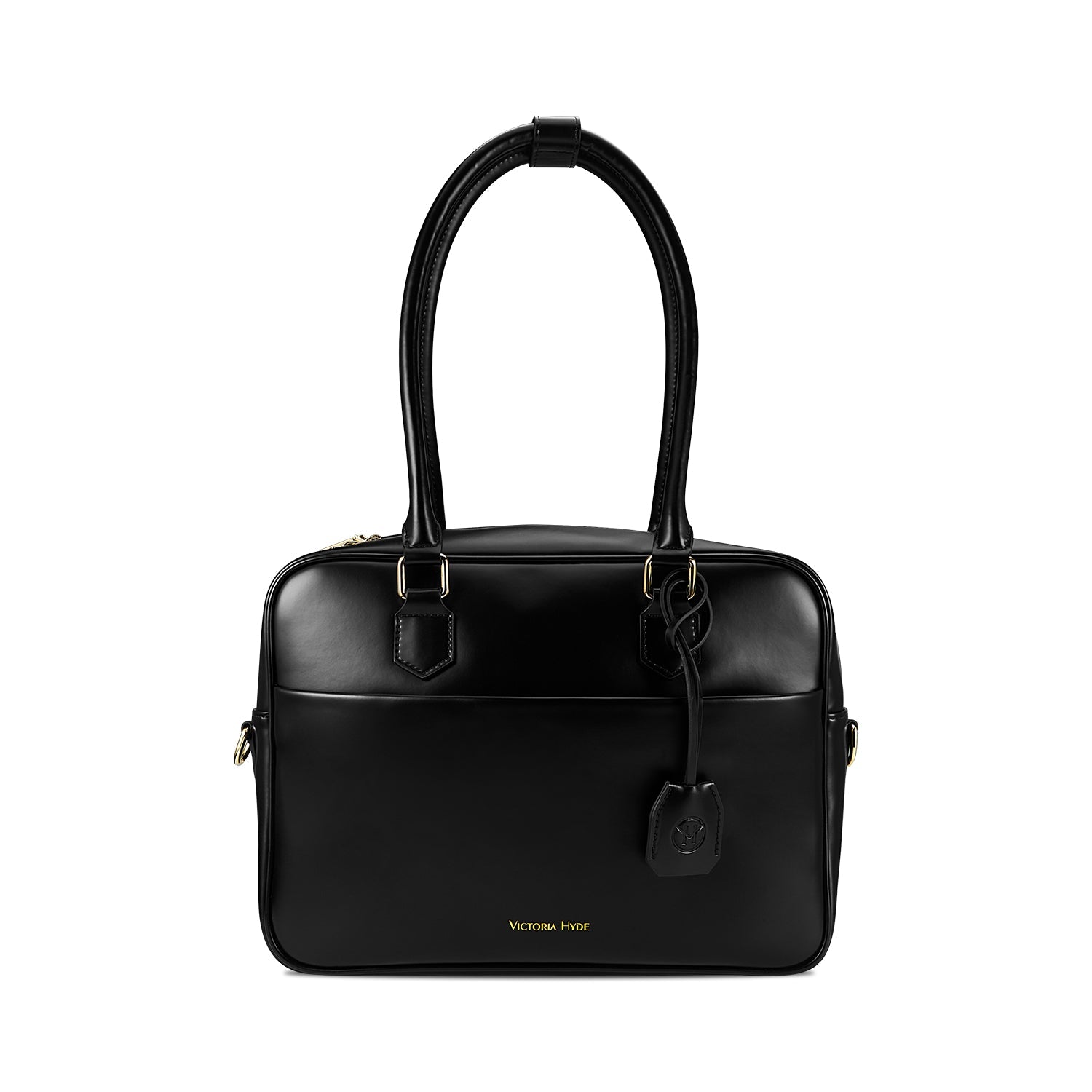 Victoria Hyde Margaret Small black work bag – timeless vegan briefcase with tablet compartment, smart organizer, removable cosmetic pouch, water-repellent. Perfect for professional women.