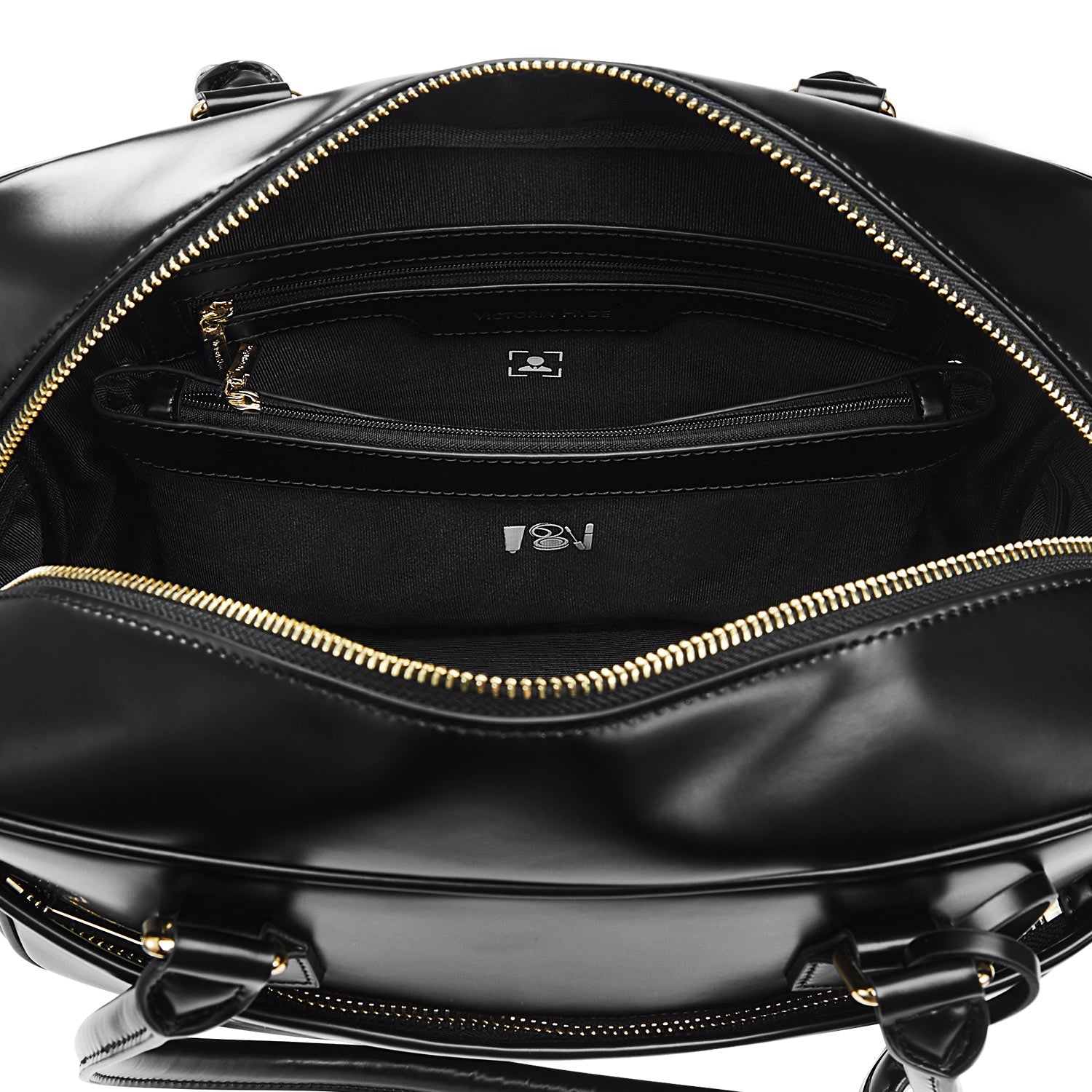Victoria Hyde Margaret Small black work bag – timeless vegan briefcase with tablet compartment, smart organizer, removable cosmetic pouch, water-repellent. Perfect for professional women.