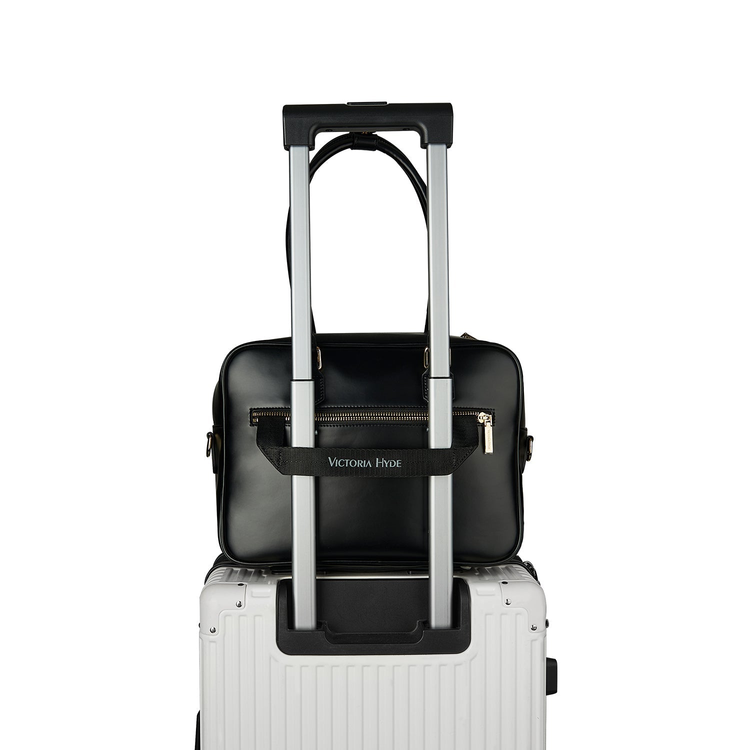 Victoria Hyde Margaret Small black work bag – timeless vegan briefcase with tablet compartment, smart organizer, removable cosmetic pouch, water-repellent. Perfect for professional women.