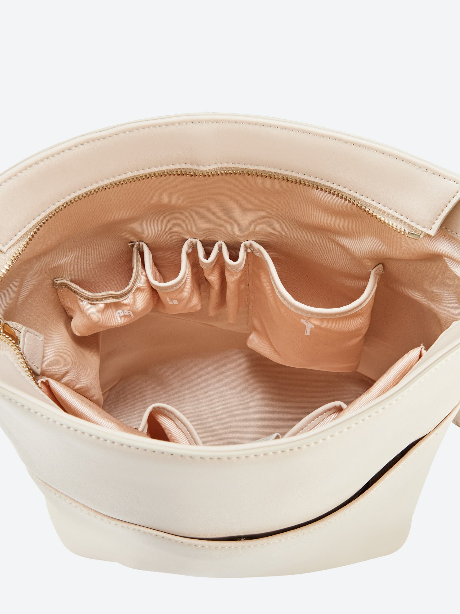 Victoria Hyde Kloey Large work bag in Moon White. Minimalist vegan leather tote with laptop compartment, water-repellent, scratch-resistant. Perfect for professional women.