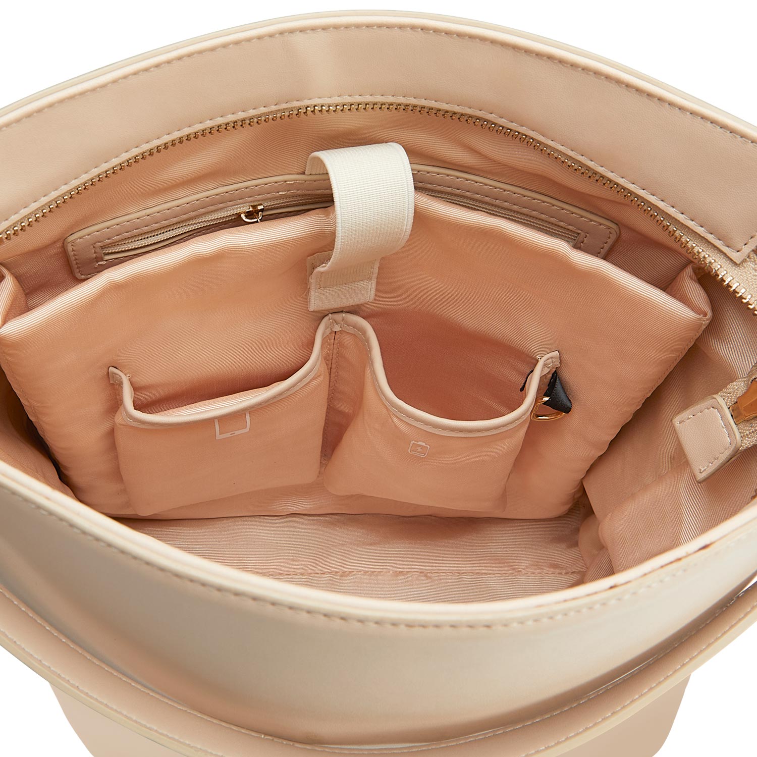 Victoria Hyde Kloey Large work bag in Moon White. Minimalist vegan leather tote with laptop compartment, water-repellent, scratch-resistant. Perfect for professional women.