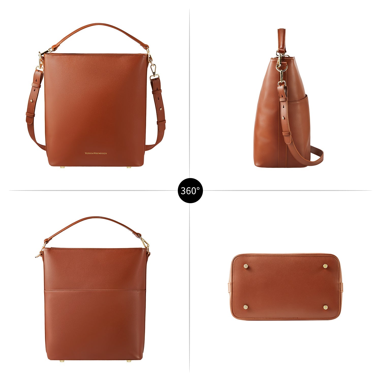 Victoria Hyde Kloey Large work bag in red brown. Minimalist vegan design with laptop compartment, water-repellent microfiber leather for professional women.