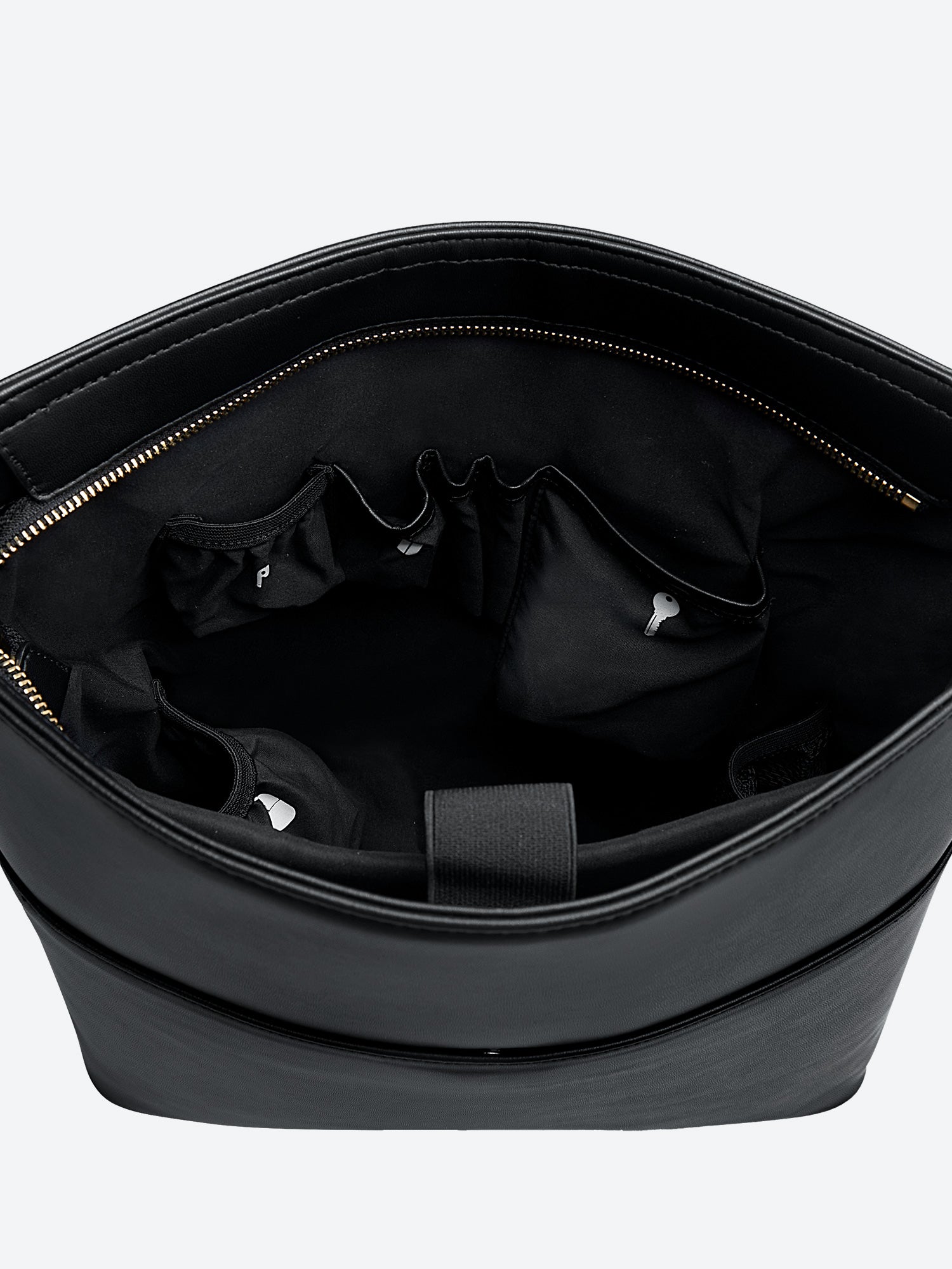 Minimalist black work bag Kloey Large by Victoria Hyde. Vegan, water-repellent, fits 13" laptop. Elegant daily essential for power women.