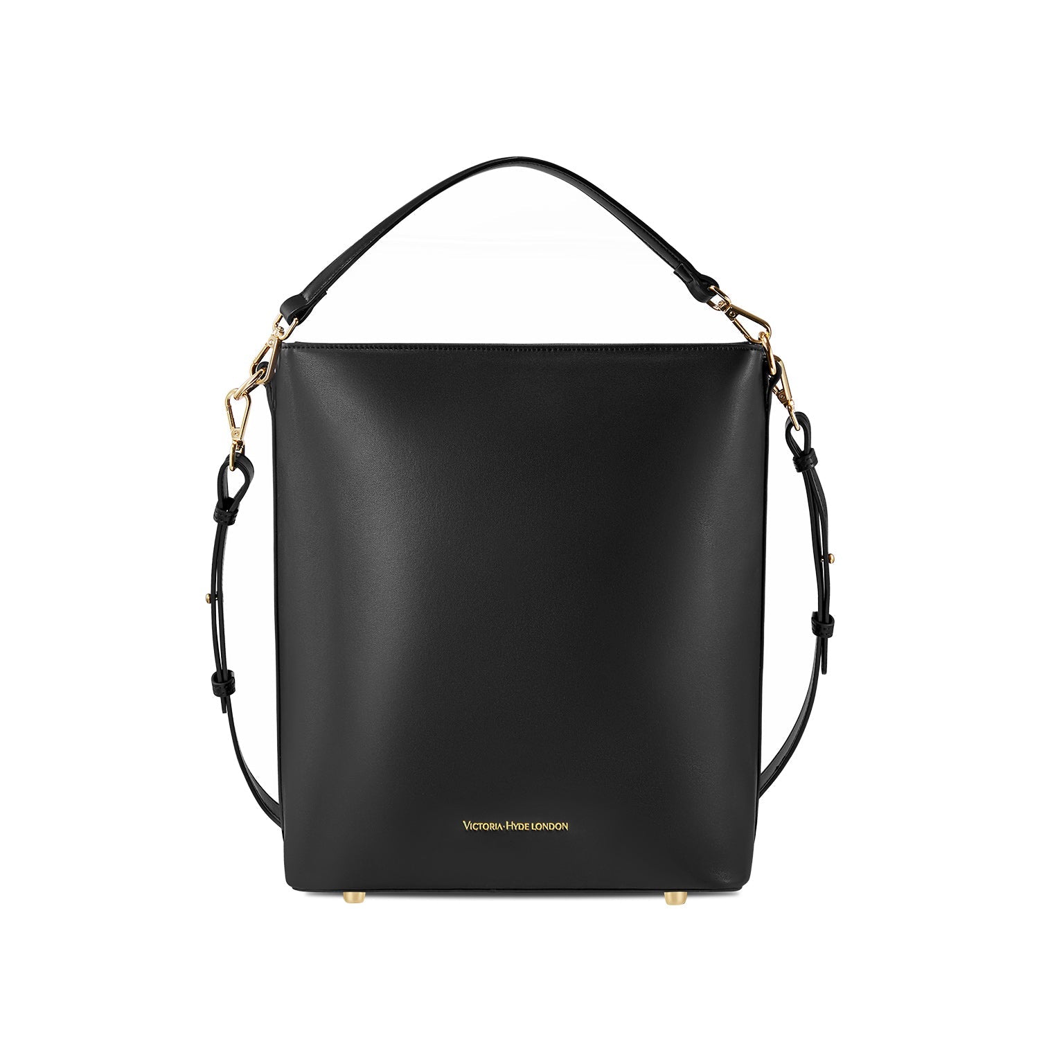 Minimalist black work bag Kloey Large by Victoria Hyde. Vegan, water-repellent, fits 13" laptop. Elegant daily essential for power women.