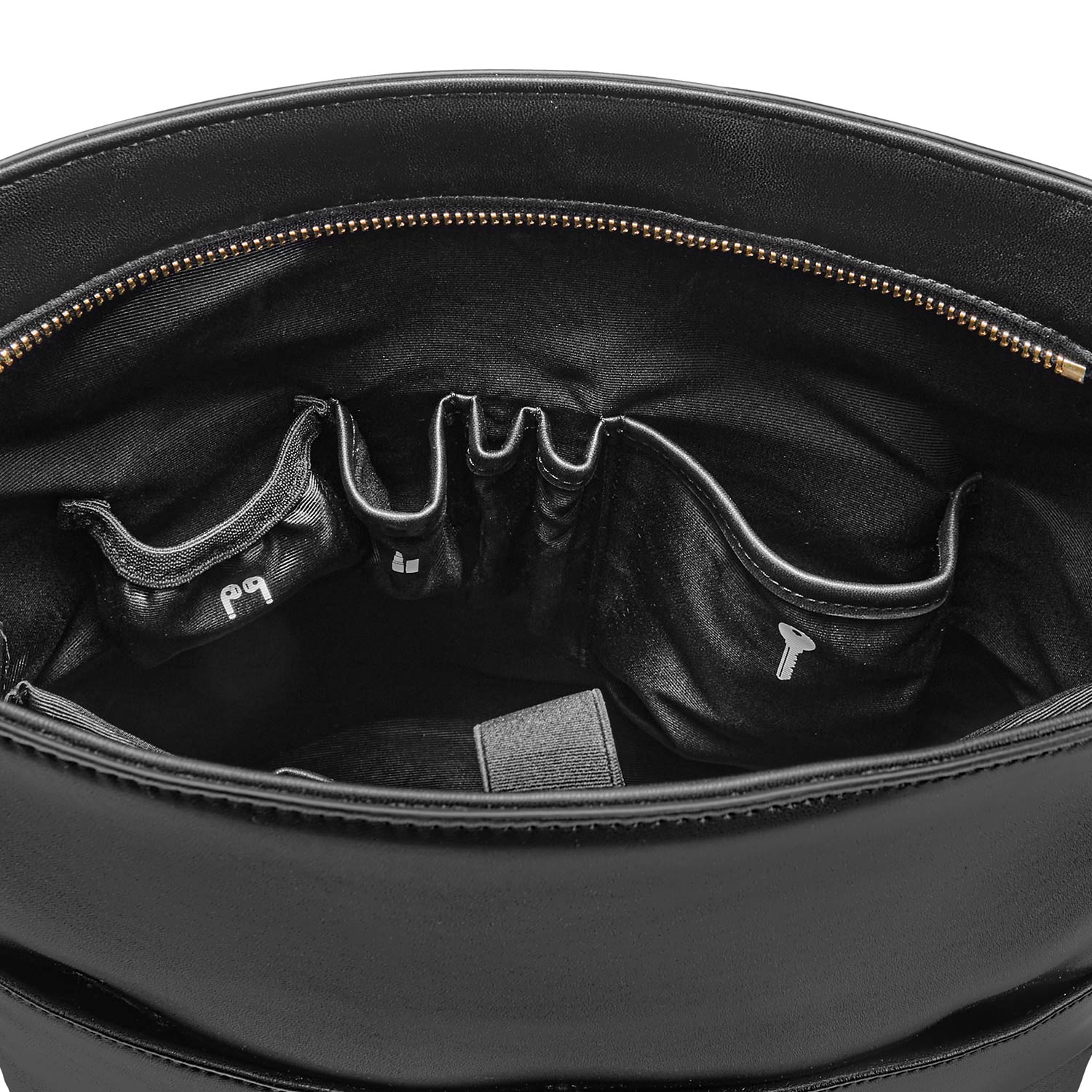 Minimalist black work bag Kloey Large by Victoria Hyde. Vegan, water-repellent, fits 13" laptop. Elegant daily essential for power women.