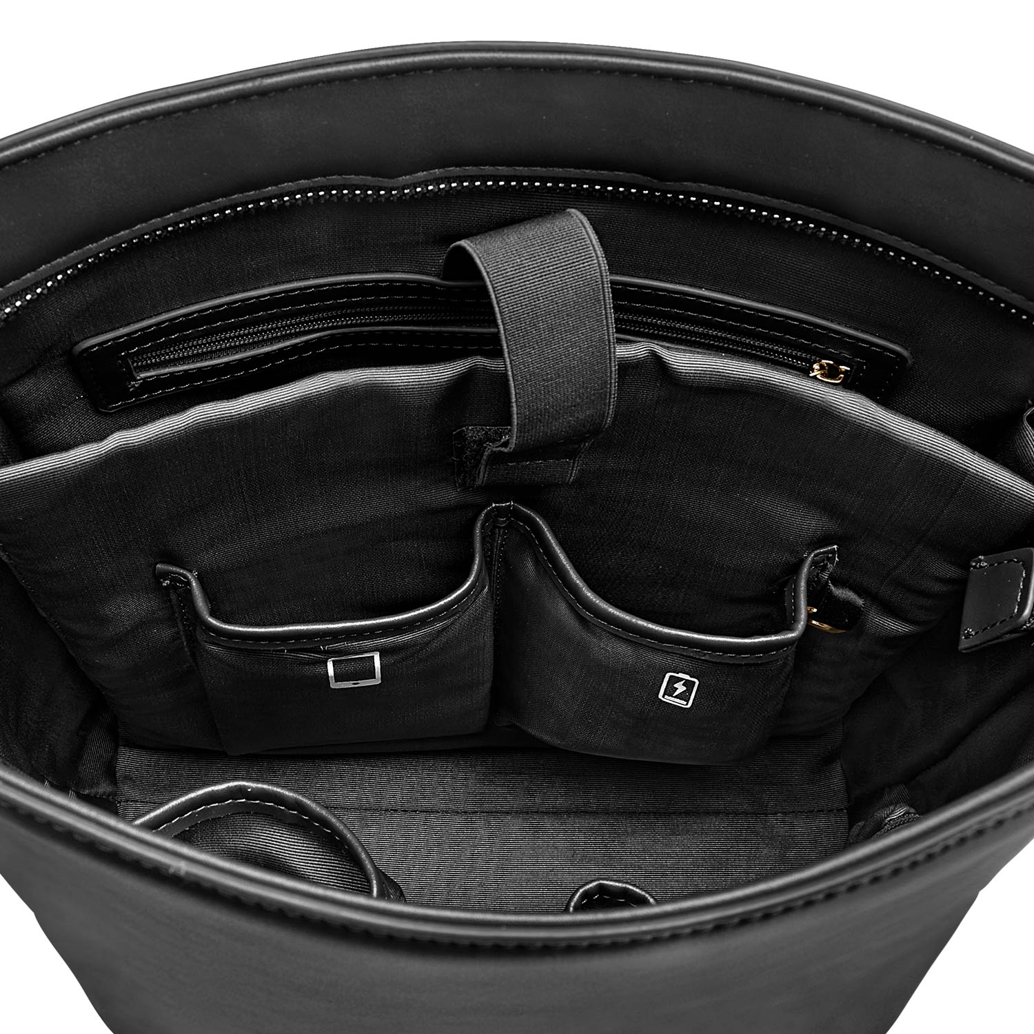 Minimalist black work bag Kloey Large by Victoria Hyde. Vegan, water-repellent, fits 13" laptop. Elegant daily essential for power women.