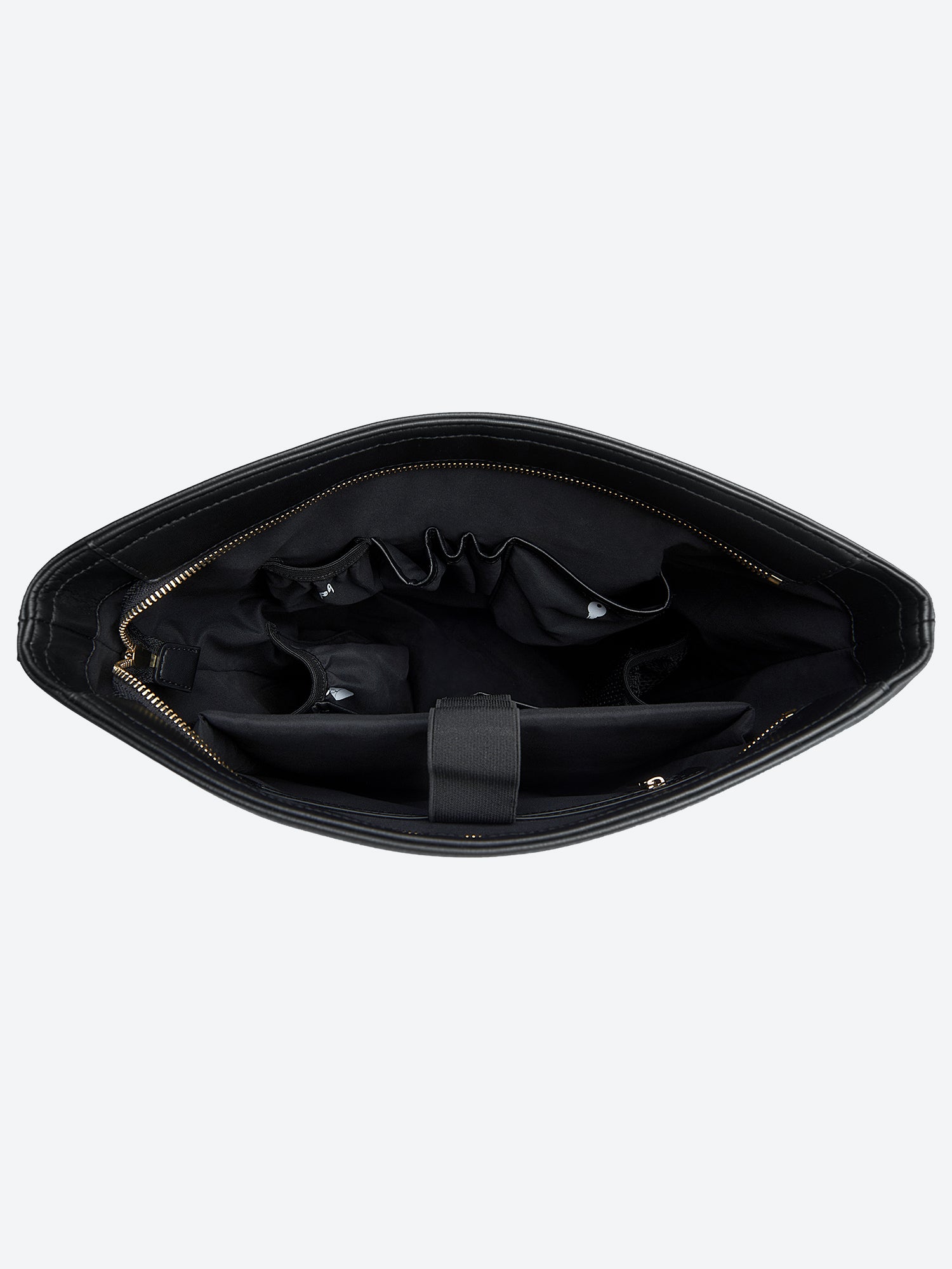 Minimalist black work bag Kloey Large by Victoria Hyde. Vegan, water-repellent, fits 13" laptop. Elegant daily essential for power women.