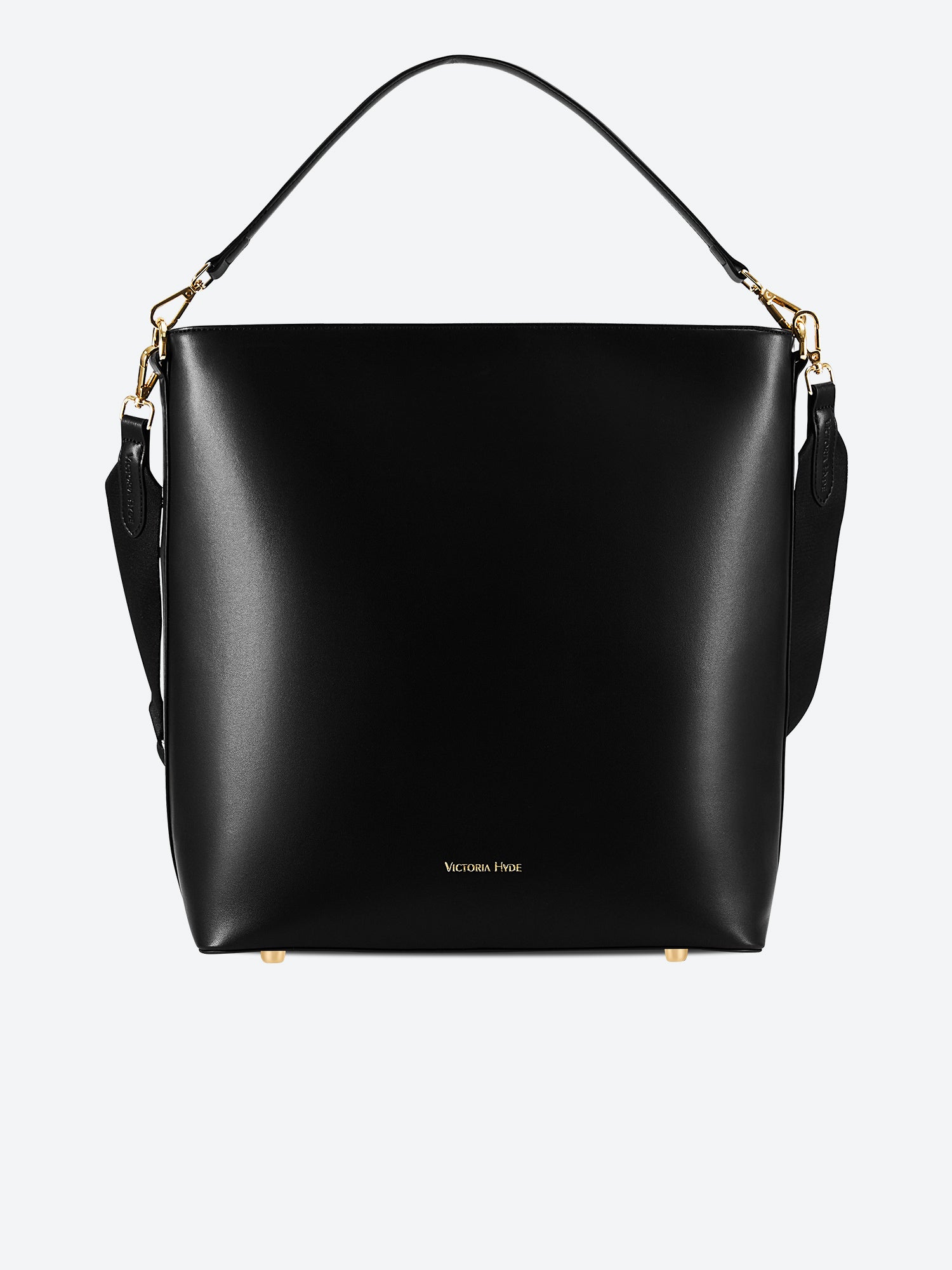 Minimalist black work bag Kloey Large by Victoria Hyde. Vegan, water-repellent, fits 13" laptop. Elegant daily essential for power women.