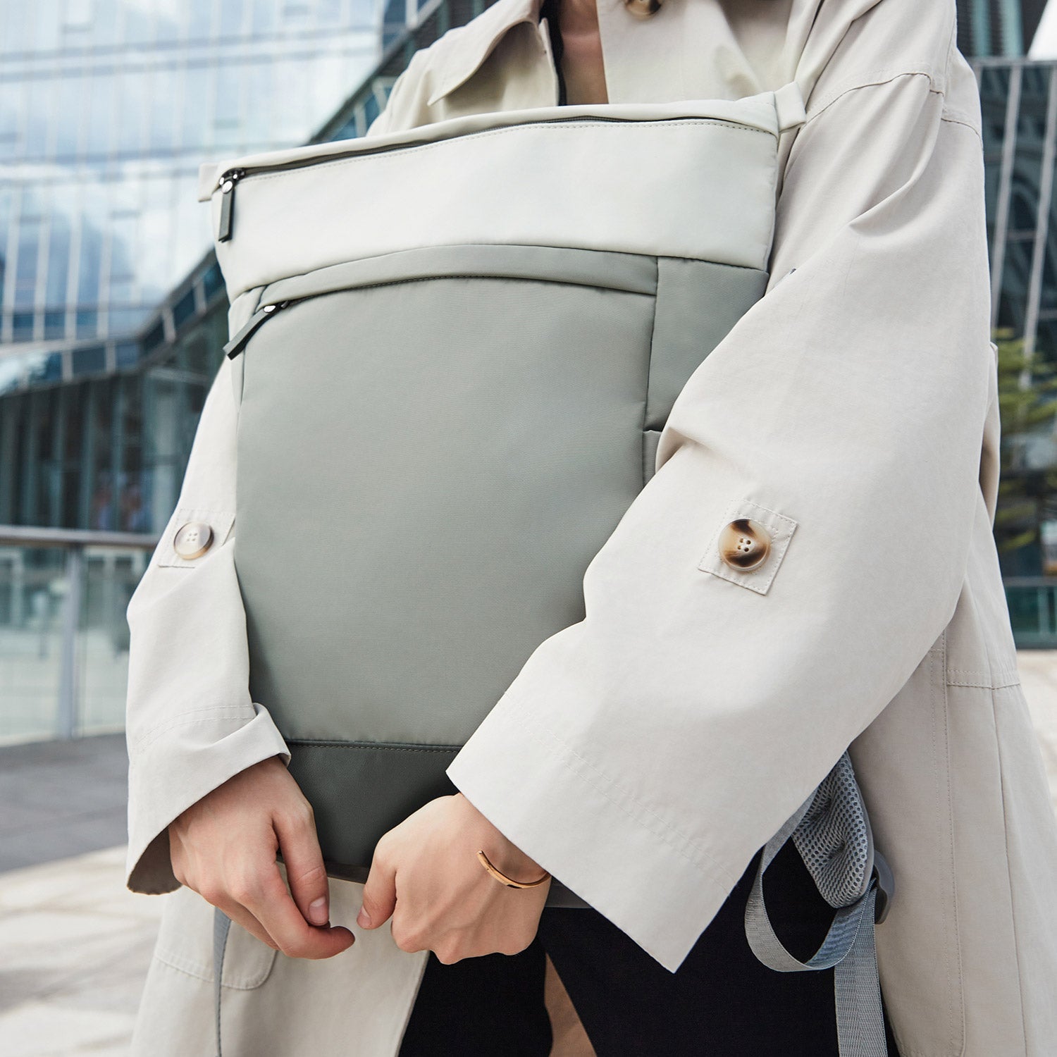 Victoria Hyde Wendy unisex work backpack in nylon with laptop compartment, Shandong silk lining, smart organization for commuters.