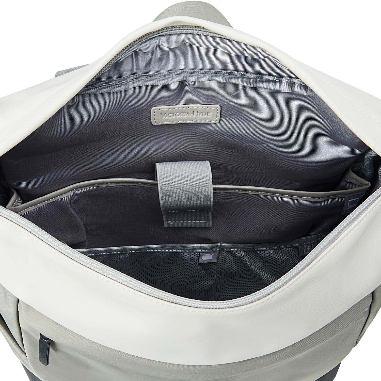 Victoria Hyde Wendy unisex work backpack in nylon with laptop compartment, Shandong silk lining, smart organization for commuters.