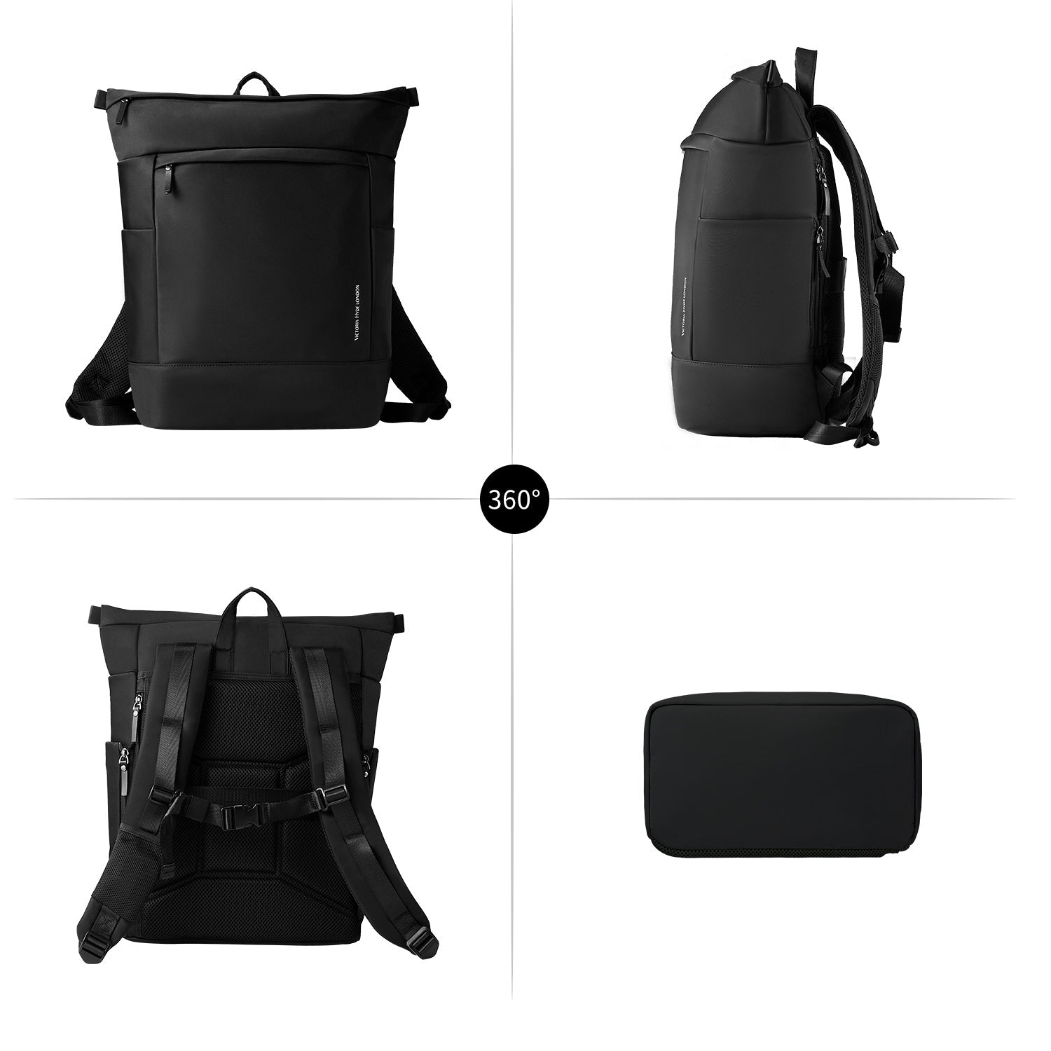 Victoria Hyde Wendy unisex work backpack, nylon with silk lining, laptop compartment, spacious and elegant for commuters and professionals.