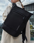 Victoria Hyde Wendy unisex work backpack, nylon with silk lining, laptop compartment, spacious and elegant for commuters and professionals.