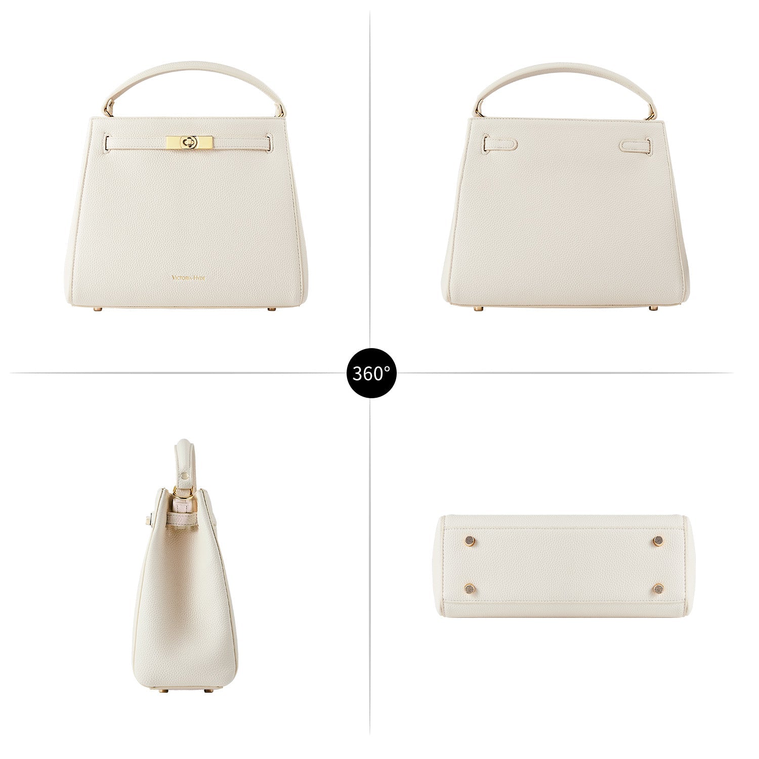 Victoria Hyde Victoria III crossbody work bag in PU leather with gold hardware, fits 12.9" tablet, organized interior for professional women.