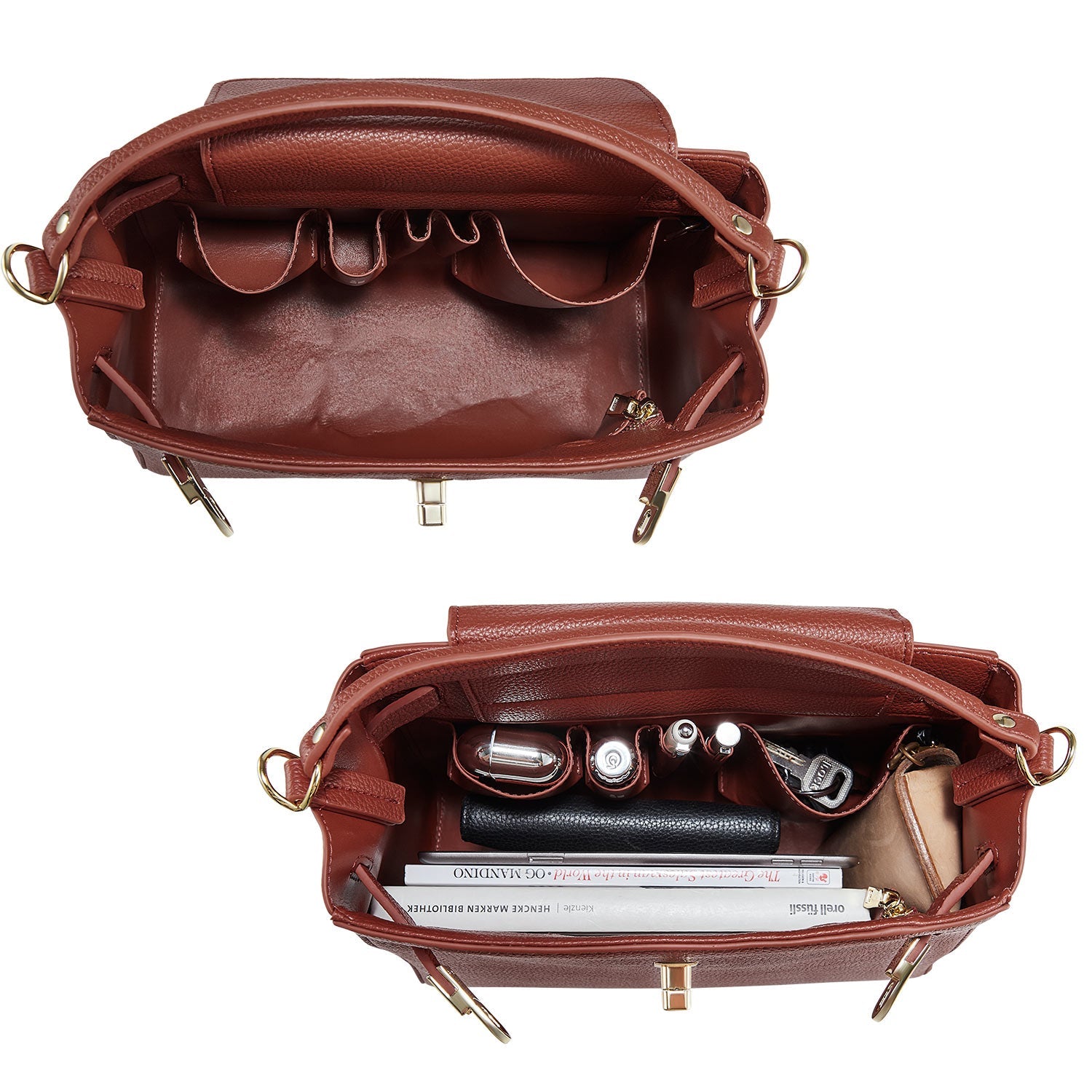 Victoria Hyde Victoria III crossbody work bag in PU leather, tablet-friendly up to 12.9", smart interior organization, elegant office bag.
