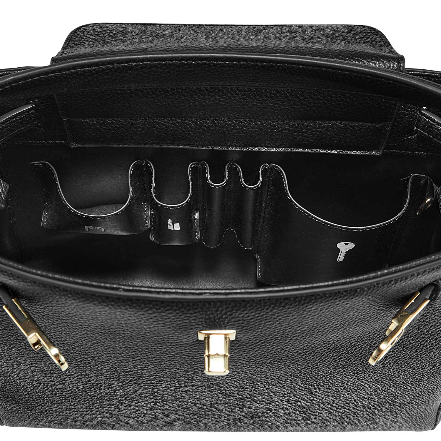 Victoria Hyde Victoria III crossbody work bag with 12.9" tablet compartment, PU leather, smart organizer compartments, elegant gold hardware.