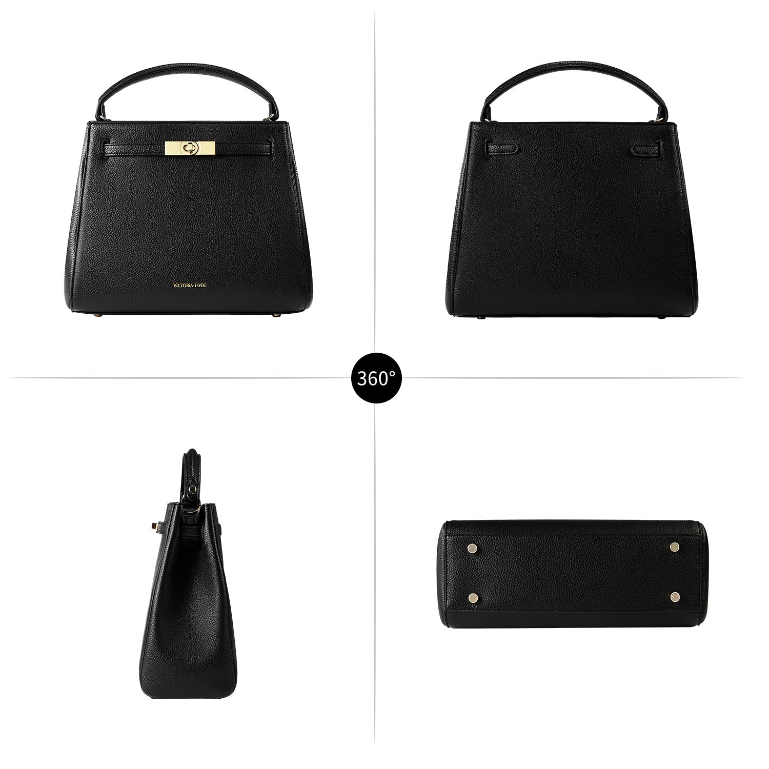 Victoria Hyde Victoria III crossbody work bag with 12.9" tablet compartment, PU leather, smart organizer compartments, elegant gold hardware.