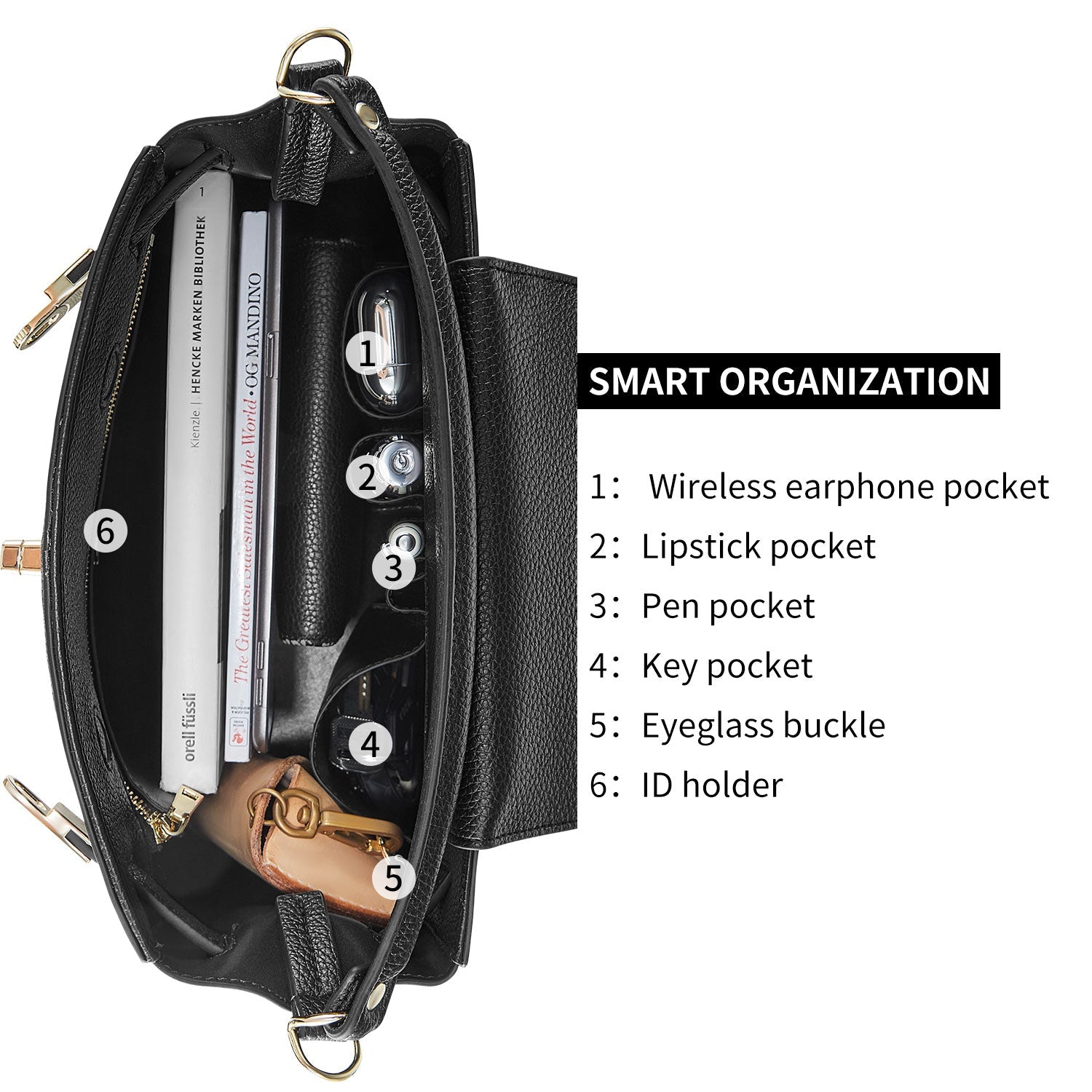 Victoria Hyde Victoria III crossbody work bag with 12.9" tablet compartment, PU leather, smart organizer compartments, elegant gold hardware.