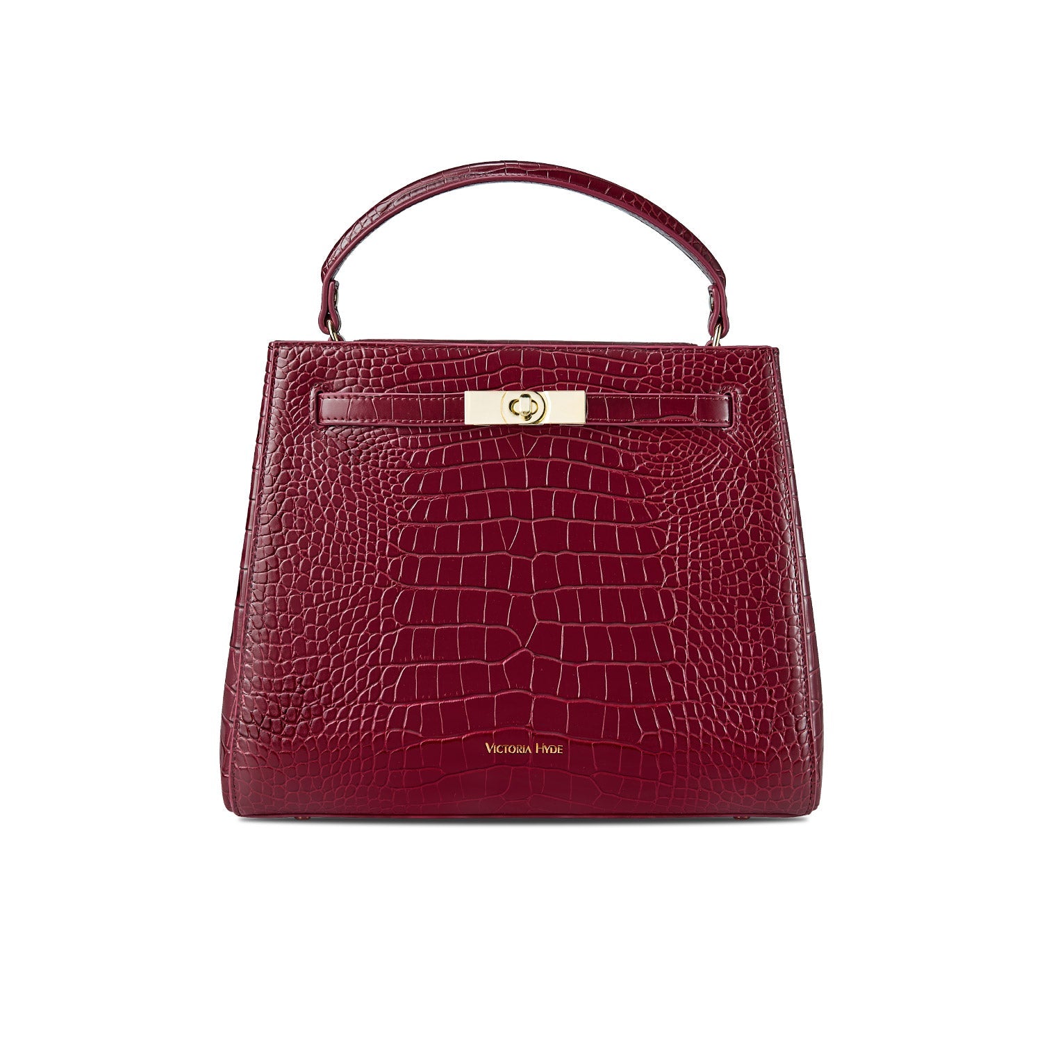 Victoria Hyde Victoria III crossbody work bag: trapezoidal PU leather, gold hardware, fits 12.9" tablet, multiple pockets. Ideal for commuting women.