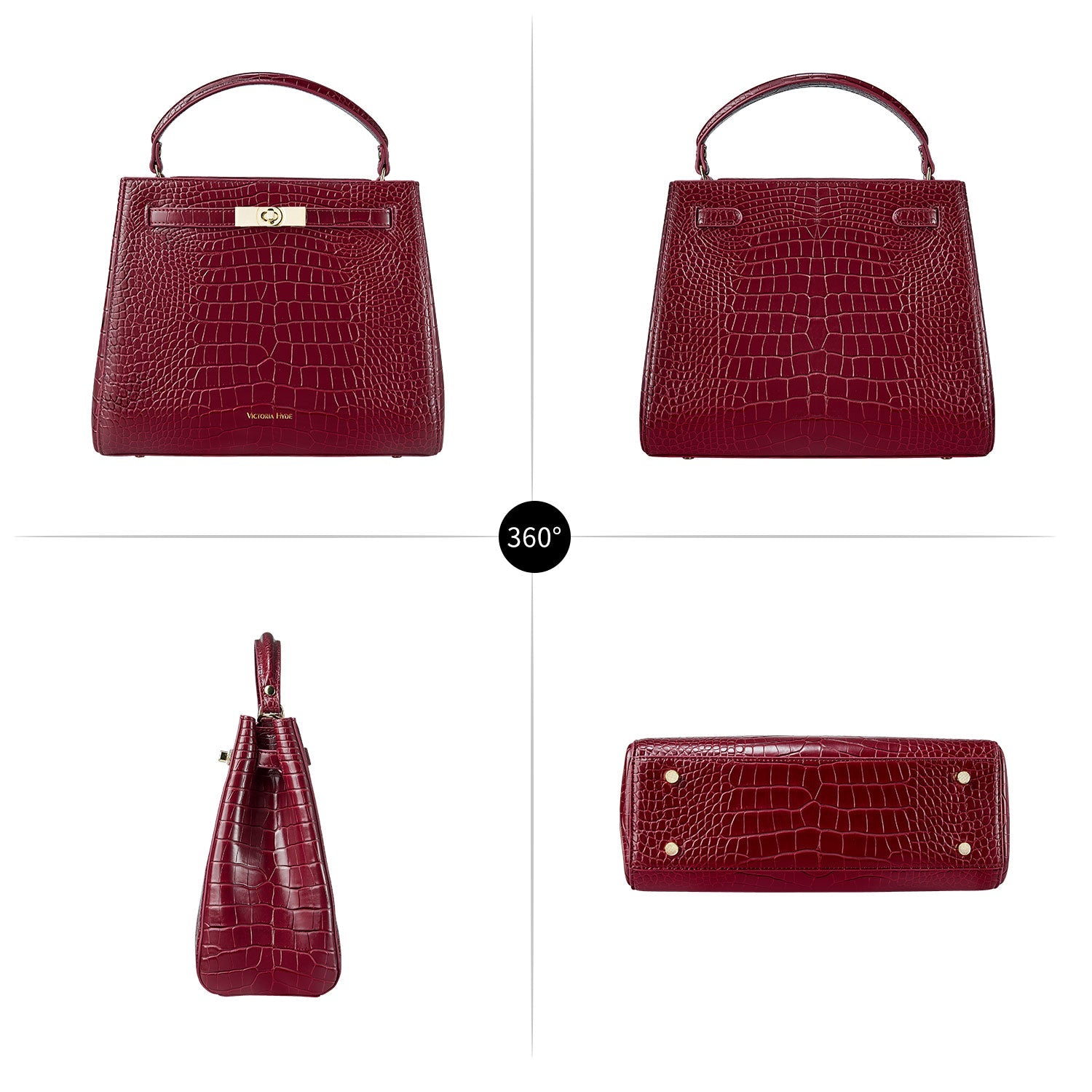 Victoria Hyde Victoria III crossbody work bag: trapezoidal PU leather, gold hardware, fits 12.9" tablet, multiple pockets. Ideal for commuting women.