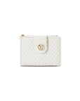 Victoria Hyde Rosi milk-white genuine leather wallet with 23 card slots, bill compartment, and zippered coin pocket. Multifunctional and elegant.