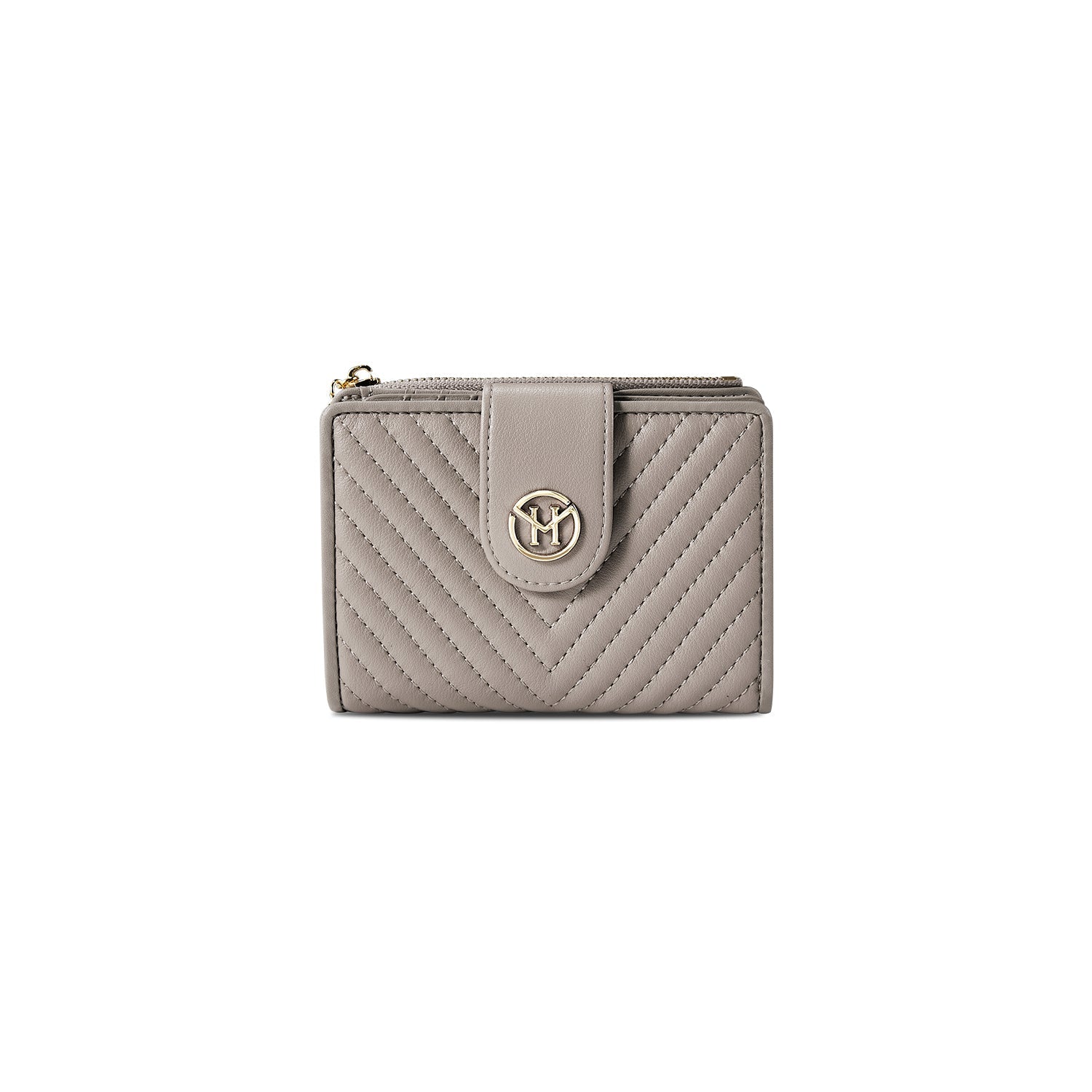 Victoria Hyde Rosi nude genuine leather wallet, multifunctional design with 19 card slots, bill compartment, and zippered coin pocket.