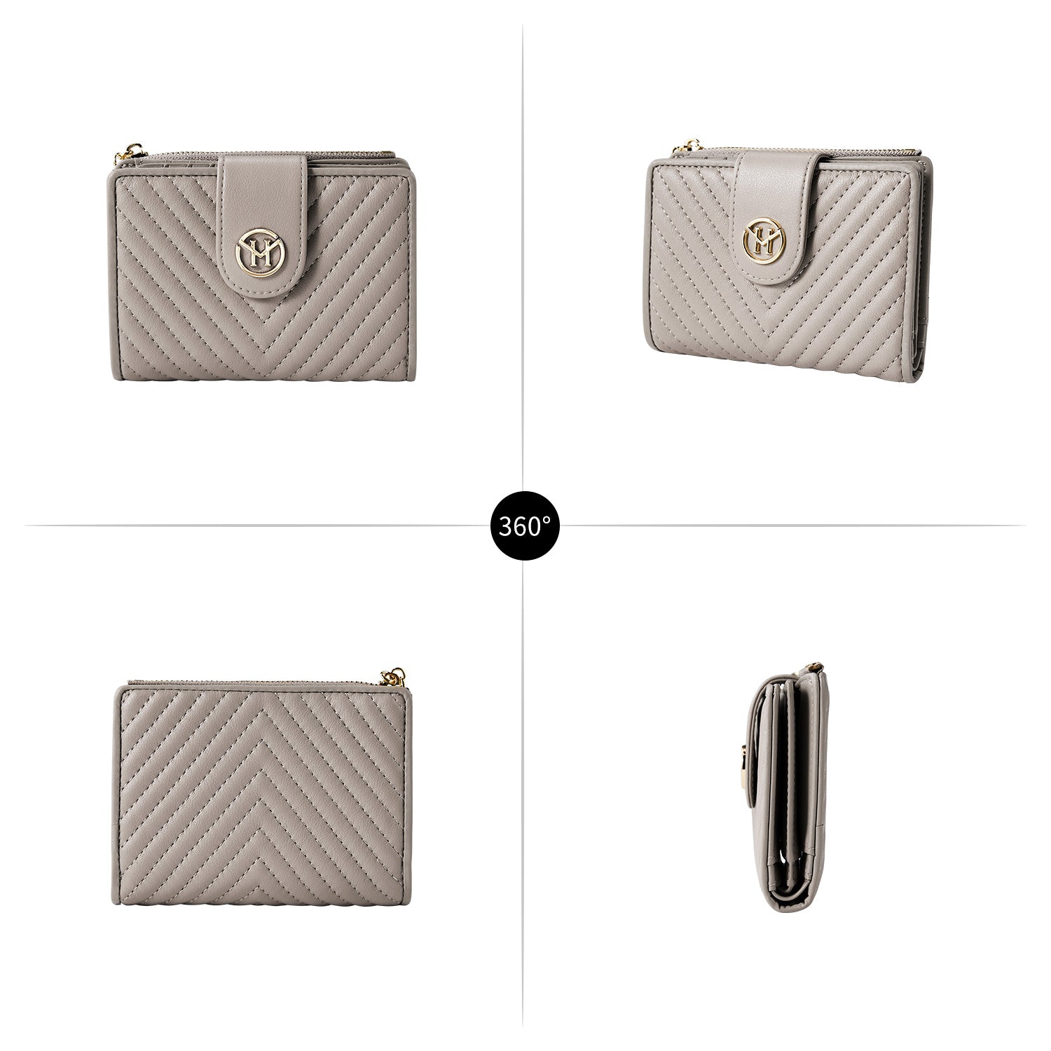 Victoria Hyde Rosi nude genuine leather wallet, multifunctional design with 19 card slots, bill compartment, and zippered coin pocket.