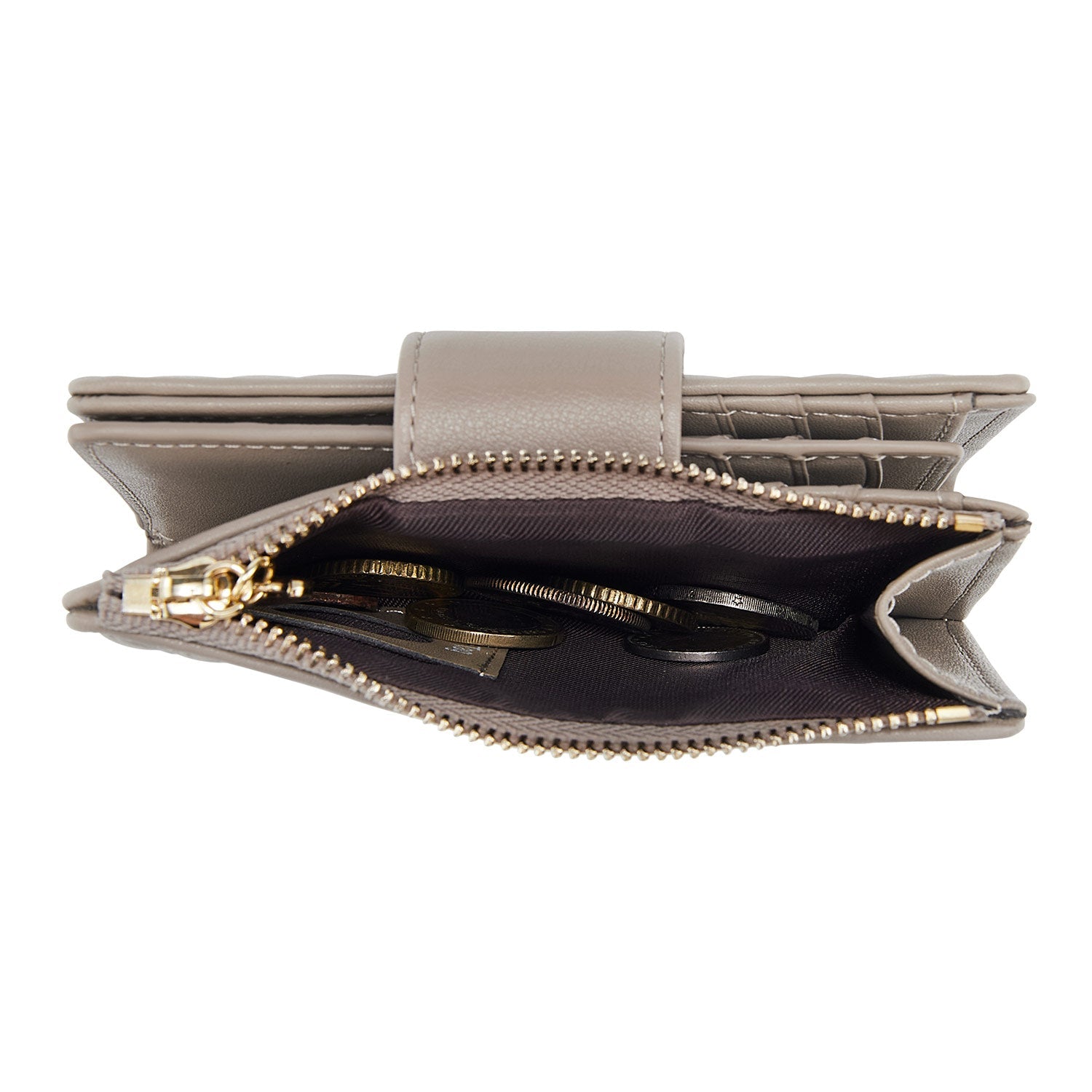 Victoria Hyde Rosi nude genuine leather wallet, multifunctional design with 19 card slots, bill compartment, and zippered coin pocket.
