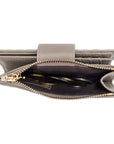 Victoria Hyde Rosi nude genuine leather wallet, multifunctional design with 19 card slots, bill compartment, and zippered coin pocket.