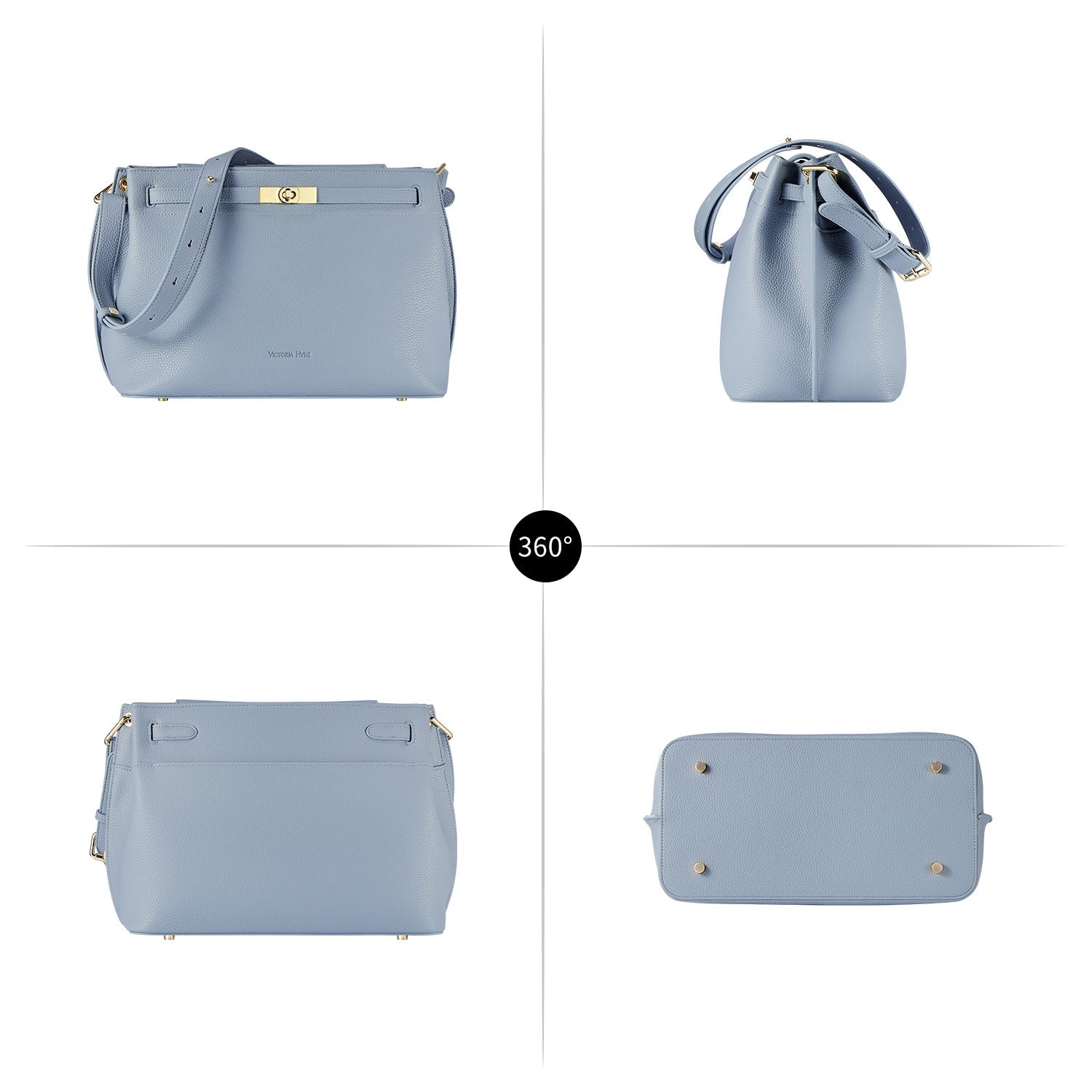 Victoria Hyde Alla Business Bag – crossbody &amp; modern work bag in clean design with gold details, twist lock, PU material, multiple compartments, ideal for commuting women or working moms.