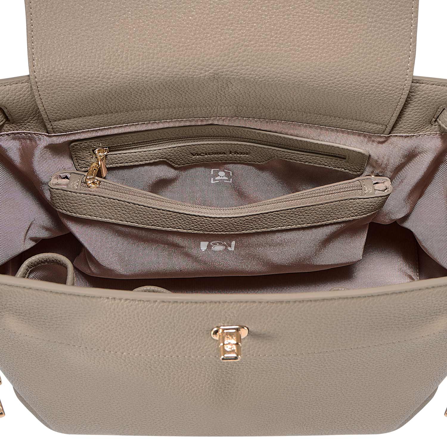 Victoria Hyde Alla Business Bag – modern work bag with gold twist lock, PU leather, key/phone/ID compartments, removable pouch. Perfect for commuting women.