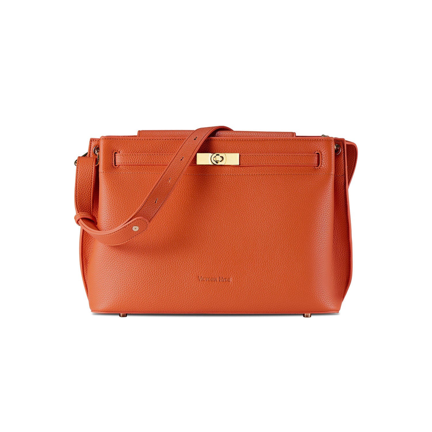 Victoria Hyde Alla Business Bag – elegant crossbody &amp; modern work bag with gold twist lock, PU material, compartments for keys, phone, ID, and removable pouch. Ideal for professional women, commuting, or working moms.