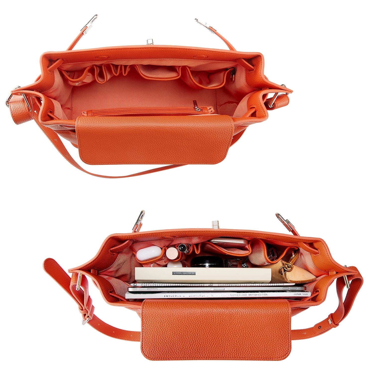 Victoria Hyde Alla Business Bag – elegant crossbody &amp; modern work bag with gold twist lock, PU material, compartments for keys, phone, ID, and removable pouch. Ideal for professional women, commuting, or working moms.