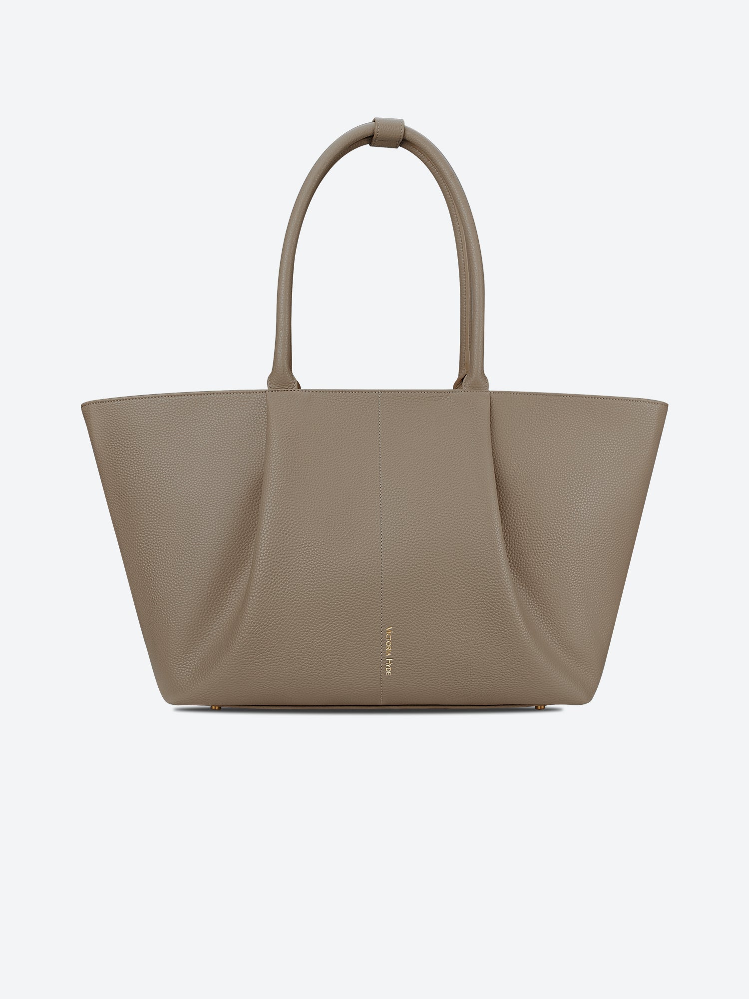 Victoria Hyde Ada Beige new work bag – understated elegance, fits 16" laptop, vegan microfiber leather, water-repellent, perfect for commuters.