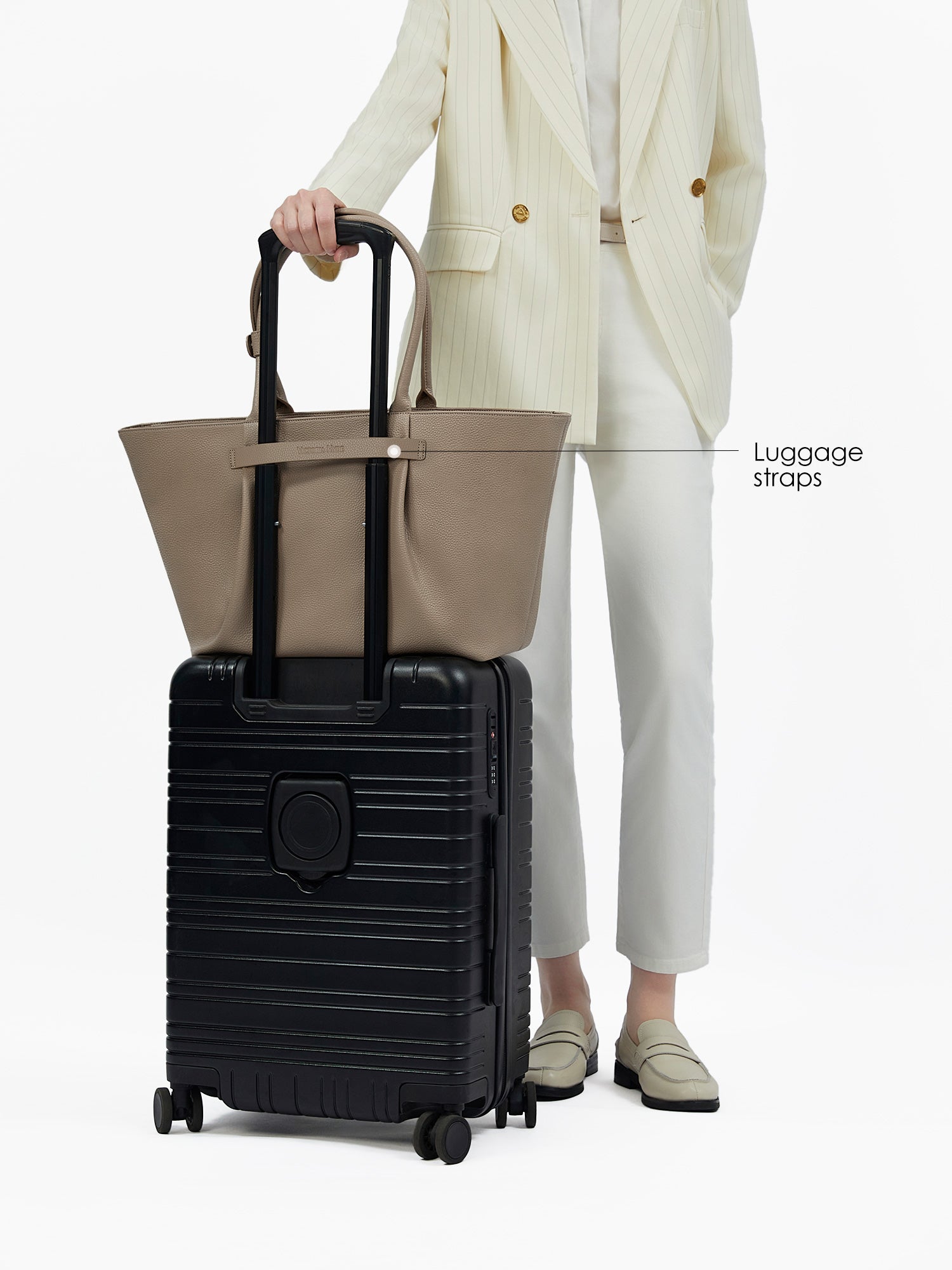 Victoria Hyde Ada Beige new work bag – understated elegance, fits 16" laptop, vegan microfiber leather, water-repellent, perfect for commuters.