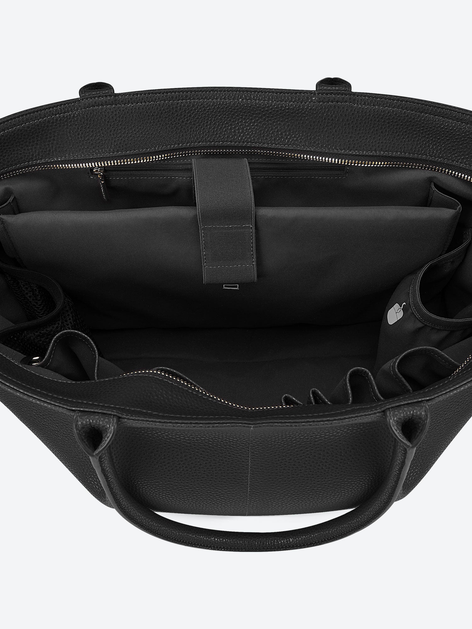 Victoria Hyde Ada Black new work bag – understated elegant design, padded 16" laptop compartment, vegan microfiber leather, water-repellent, scratch-resistant.