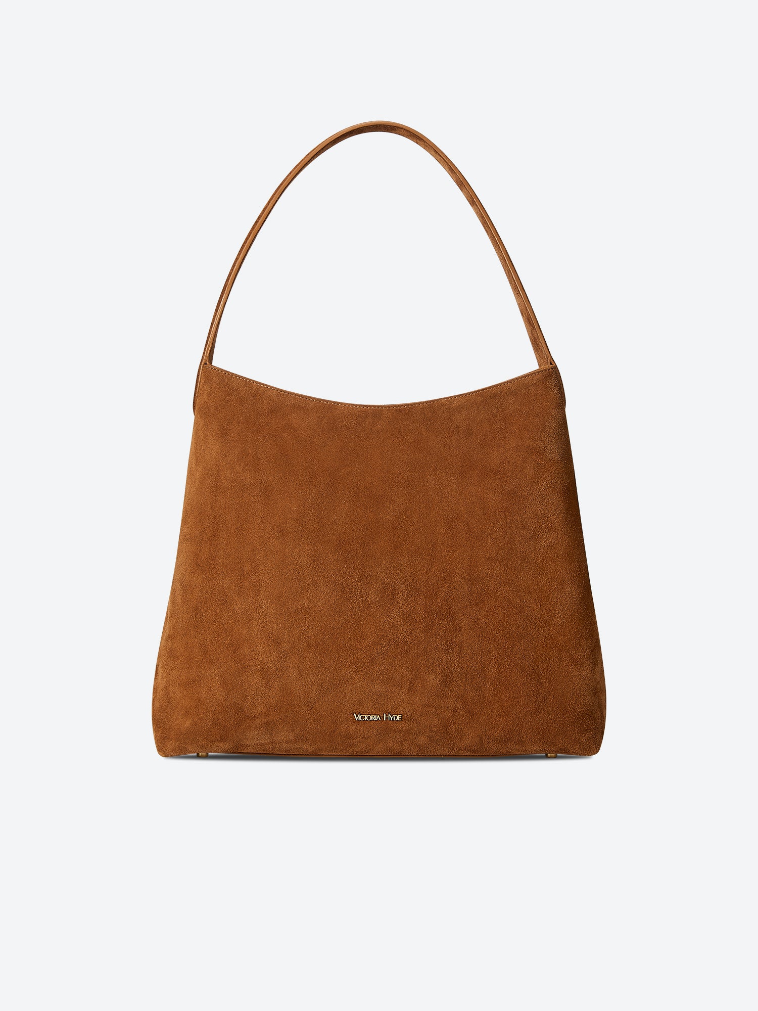 Victoria Hyde split leather shoulder bag for modern women. Light gold fittings, padded sunglasses pocket, trolley strap, “Love what you do” detail. 0.65 kg.