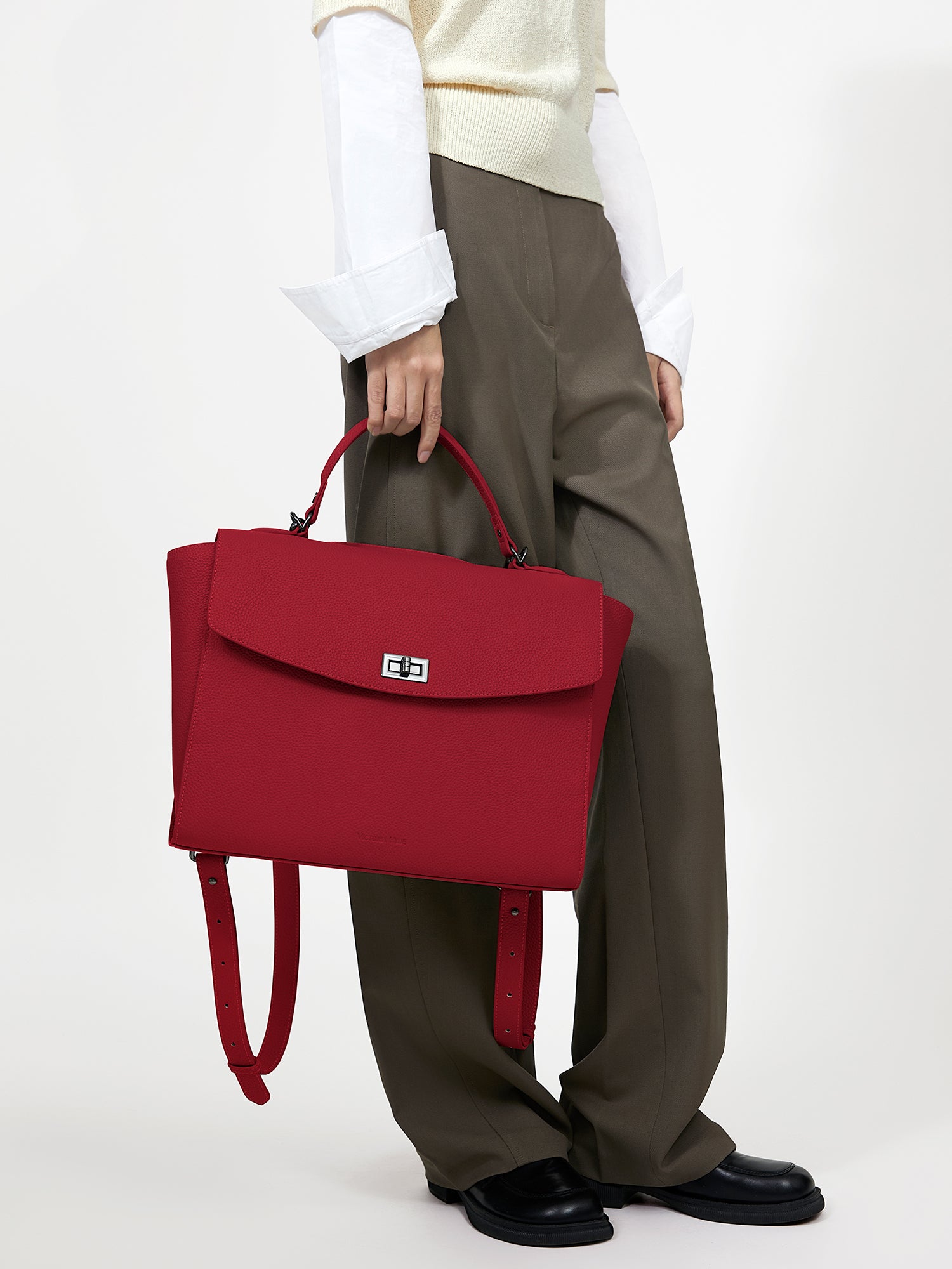Victoria Hyde 2-in-1 convertible backpack: elegant handbag to practical backpack with detachable straps, microfiber leather, organized compartments, lightweight.