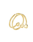 Victoria Hyde London Estella gold wrap ring – three diamond hearts in different colors, copper + zirconium, 5x5 mm heart, inner diameter 16.5 mm.