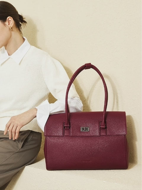 New Work Bag Jolene wine red modern work bag sustainable tote bag with laptop compartment for women in business