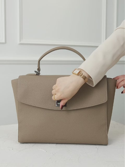 Potter 3-in-1 convertible backpack in beige by Victoria Hyde London — transforms from backpack to shoulder bag to handbag, microfiber leather, fits 13" laptop.