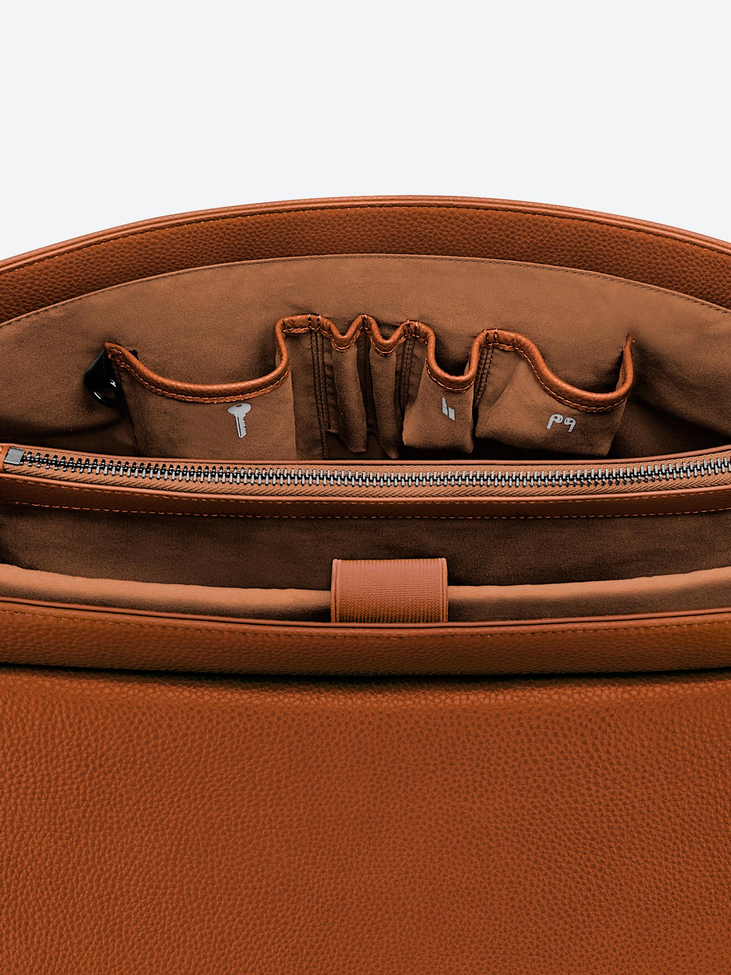 Victoria Hyde Jolene large brown work bag with 16" laptop compartment, removable cosmetic pouch, vegan, water-repellent, smart organization.