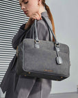 New Work Bag Margaret Grey modern work bag sustainable tote bag with laptop compartment for women in business