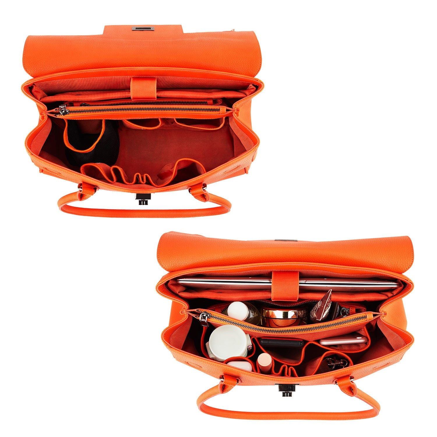 New Work Bag Jolene Orange modern work bag sustainable tote bag with laptop compartment for women in business