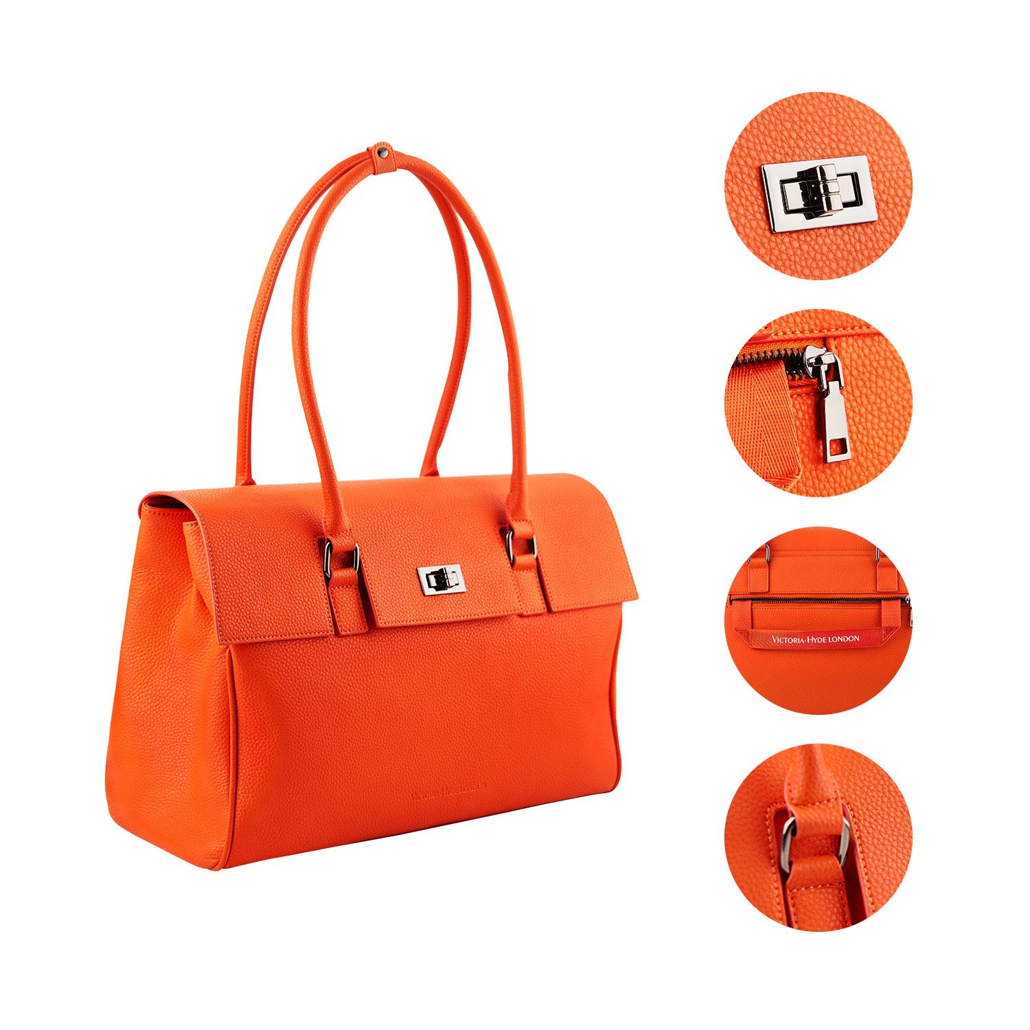 New Work Bag Jolene Orange modern work bag sustainable tote bag with laptop compartment for women in business