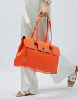 New Work Bag Jolene Orange modern work bag sustainable tote bag with laptop compartment for women in business