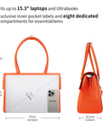 New Work Bag Jolene Orange modern work bag sustainable tote bag with laptop compartment for women in business